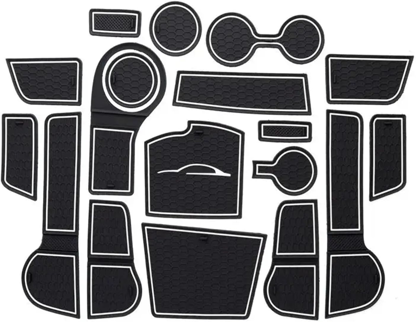 Anti-Slip Gate Slot Cup Mat Non-Slip Pad Interior Accessories 18pcs/Set Compatible with Kia Rio 4 X-Line 2017-2022(RIO4 F RED)