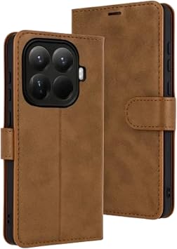 Zipax Xiaomi Mi 15T Pro ile Uyumlu Kapakl  C zdan K l f, Standl , Kahverengi