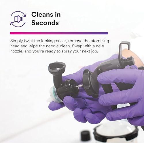 Miniatura 7 de 3M Performance Gravity HVLP - Kit de recambio de cabezal atomizador 26716, tamaño 1.6, morado, para uso con pistola rociadora 3M Performance y vasos