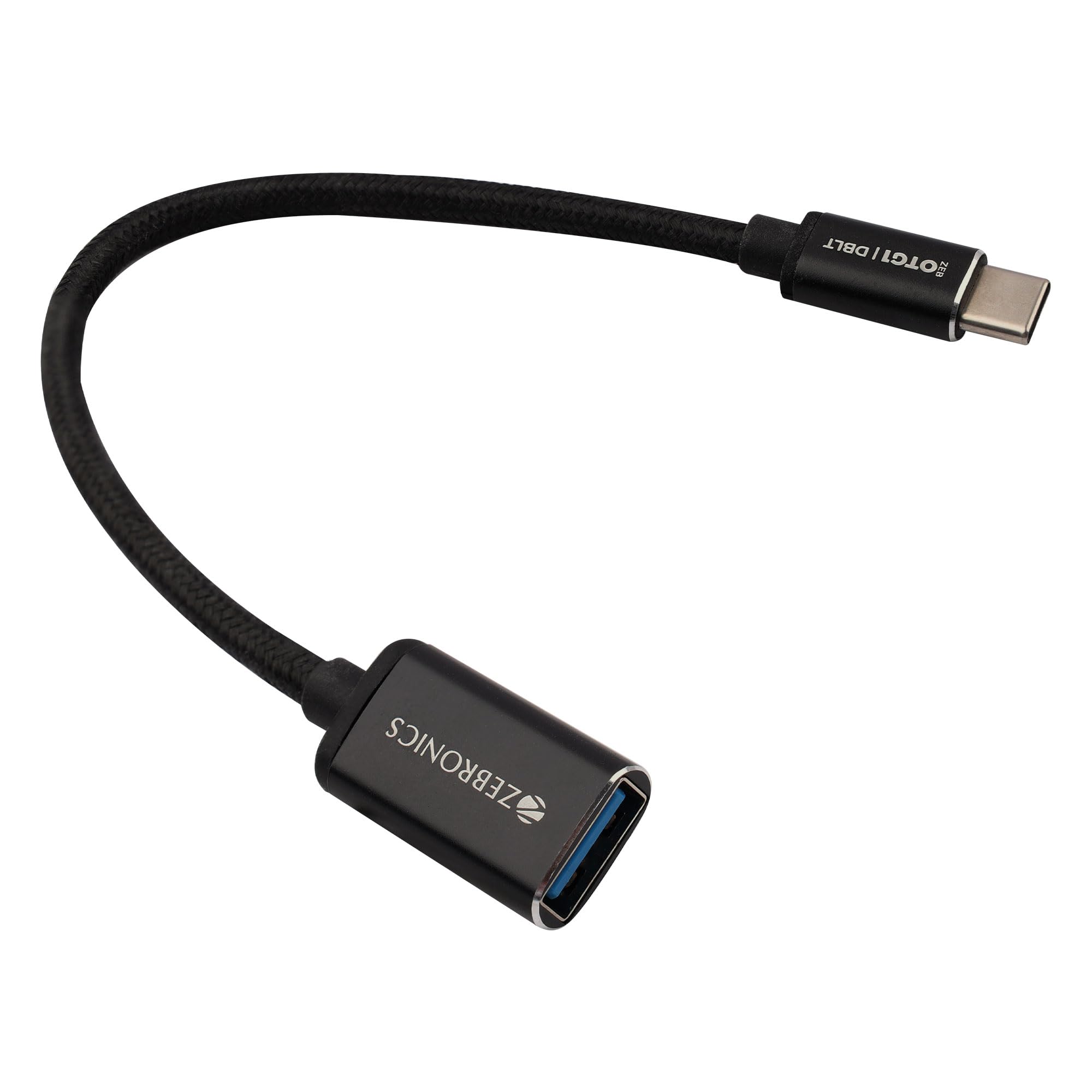 ZEBRONICS Newly Launched OTG1 Type C to OTG Connector with Male Type-C 3.1 Gen 1, Female USB 3.0 5Gbps*, 15cm Braided Cable, Metal Body, Sleek Design, for Smartphones, Tablets & Laptops (B0CKVVYY4W) Amazon Price History, Amazon Price Tracker