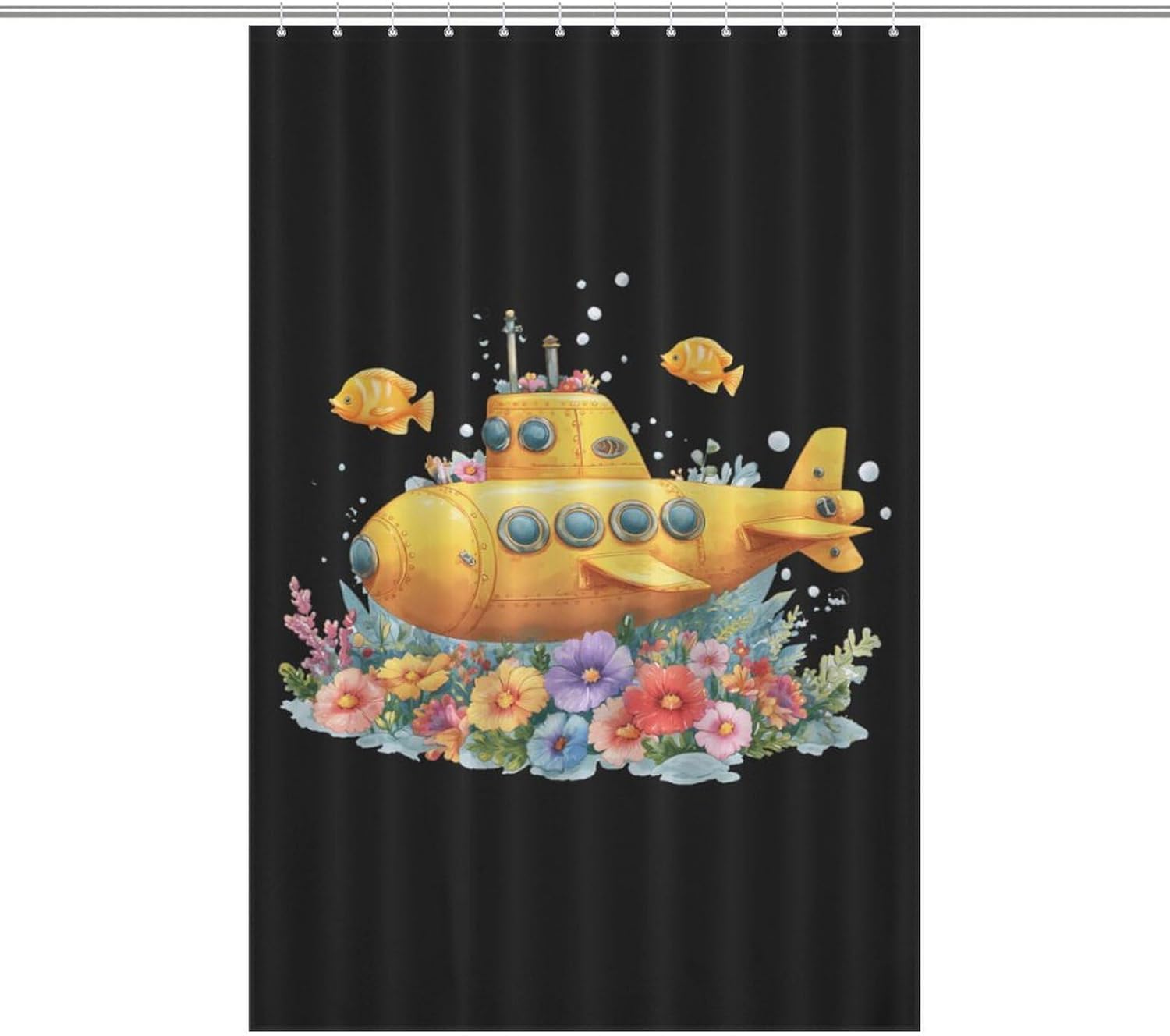 Funny Submarine Shower Curtain 46.85x70.87Inch（119x180cm） Polyester Bath Curtain Shower Curtains Printed Decorative
