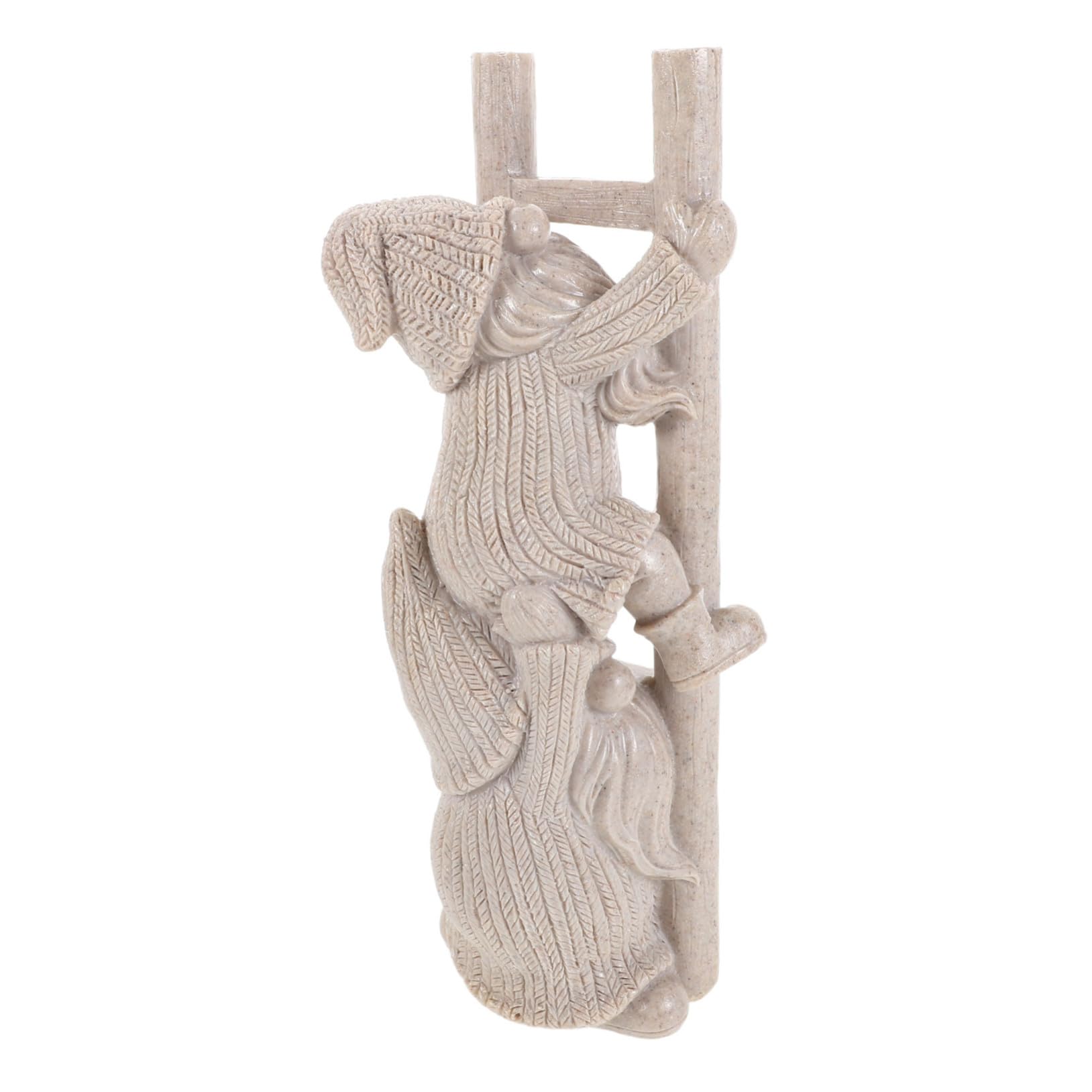 TOYANDONA Statue De GNOME Grimpant à Échelle Figurine Résine pour Décoration De Jardin Extérieur Ornement De GNOME De Patio
