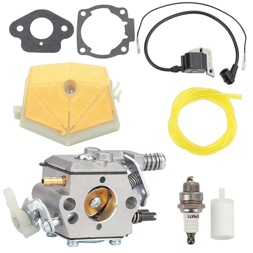 Kit de carburador Apto for H 50 51 55 61 254 257 261 262 266 268 272 Filtro de Aire de Motosierra Bobina de Encendido Juego de bujías Herramienta eléctrica carburador cortacésped