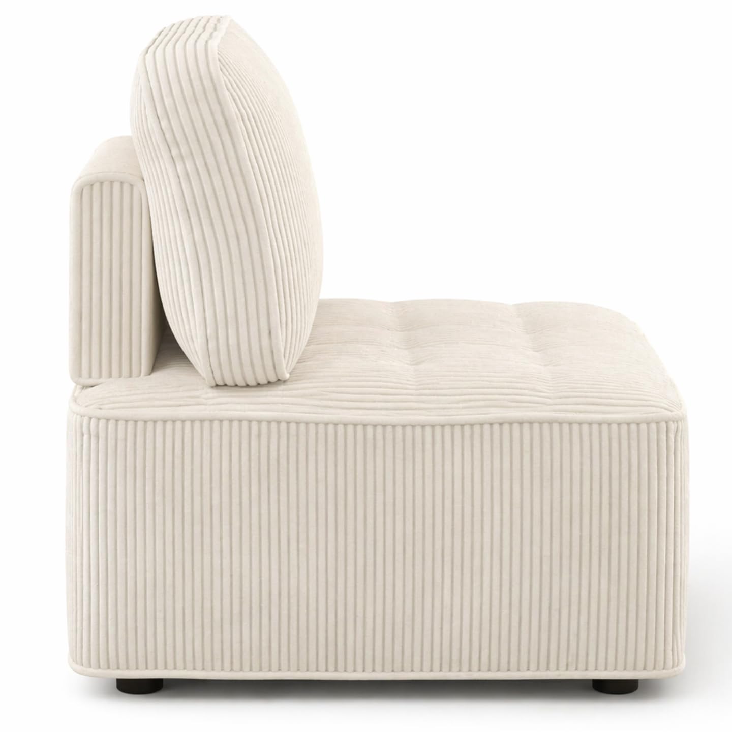 IDMarket - Módulo de sofá y sillón Alfie de pana, color beige