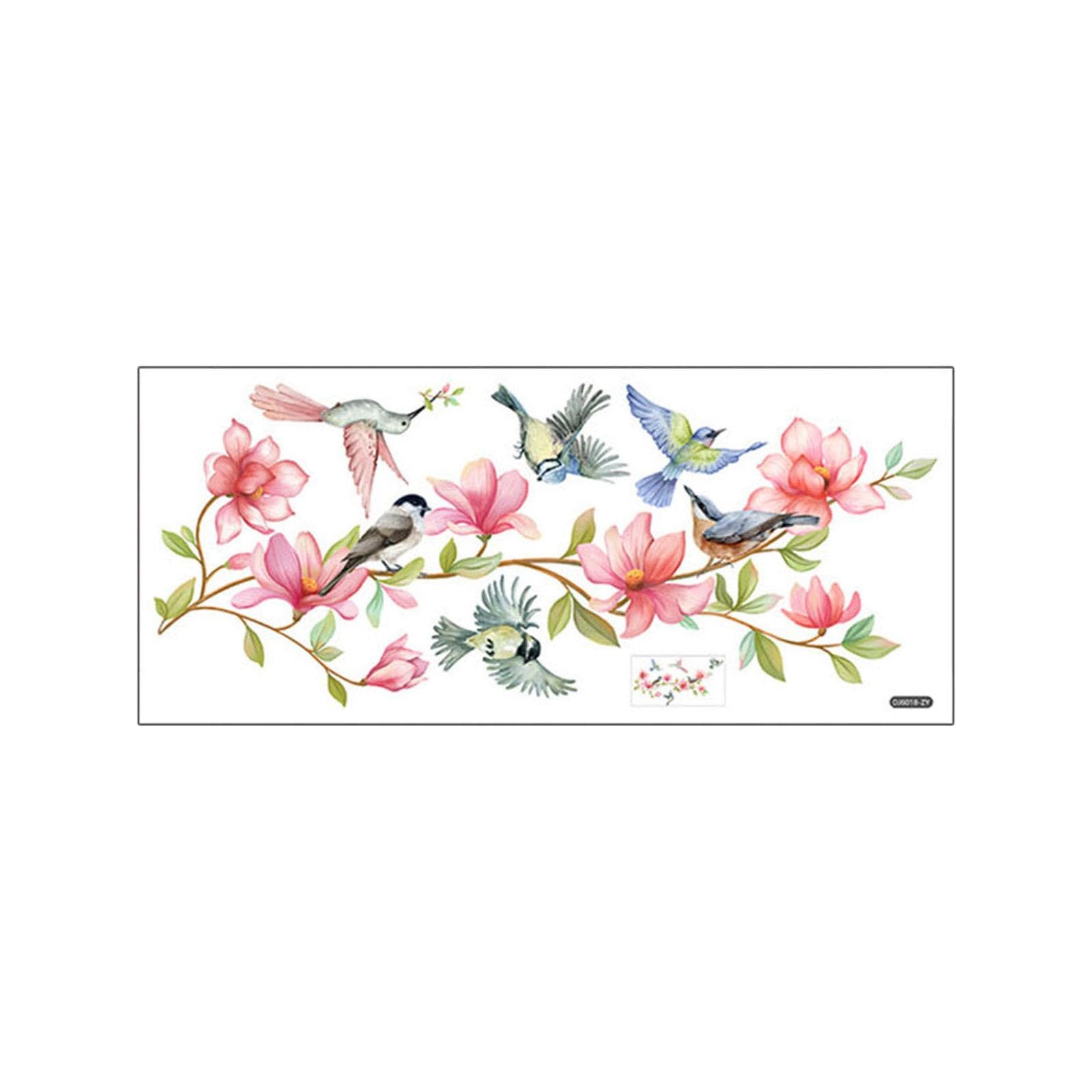 Sticker fleurs et oiseaux fenêtre pour cacher le vis-à-vis chambre