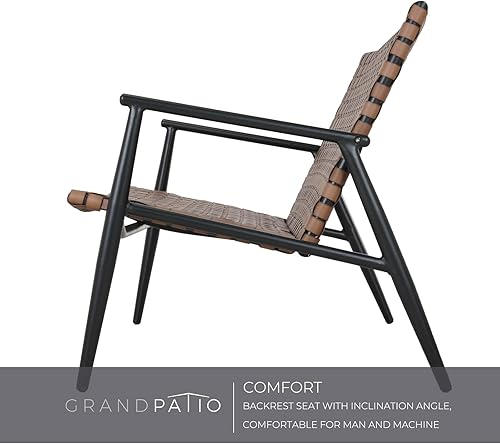 Miniatura 5 de Grand patio Aksel Series - Sofá biplaza para exteriores e interiores, para todo tipo de clima, de mimbre, con revestimiento de polvo, marco de