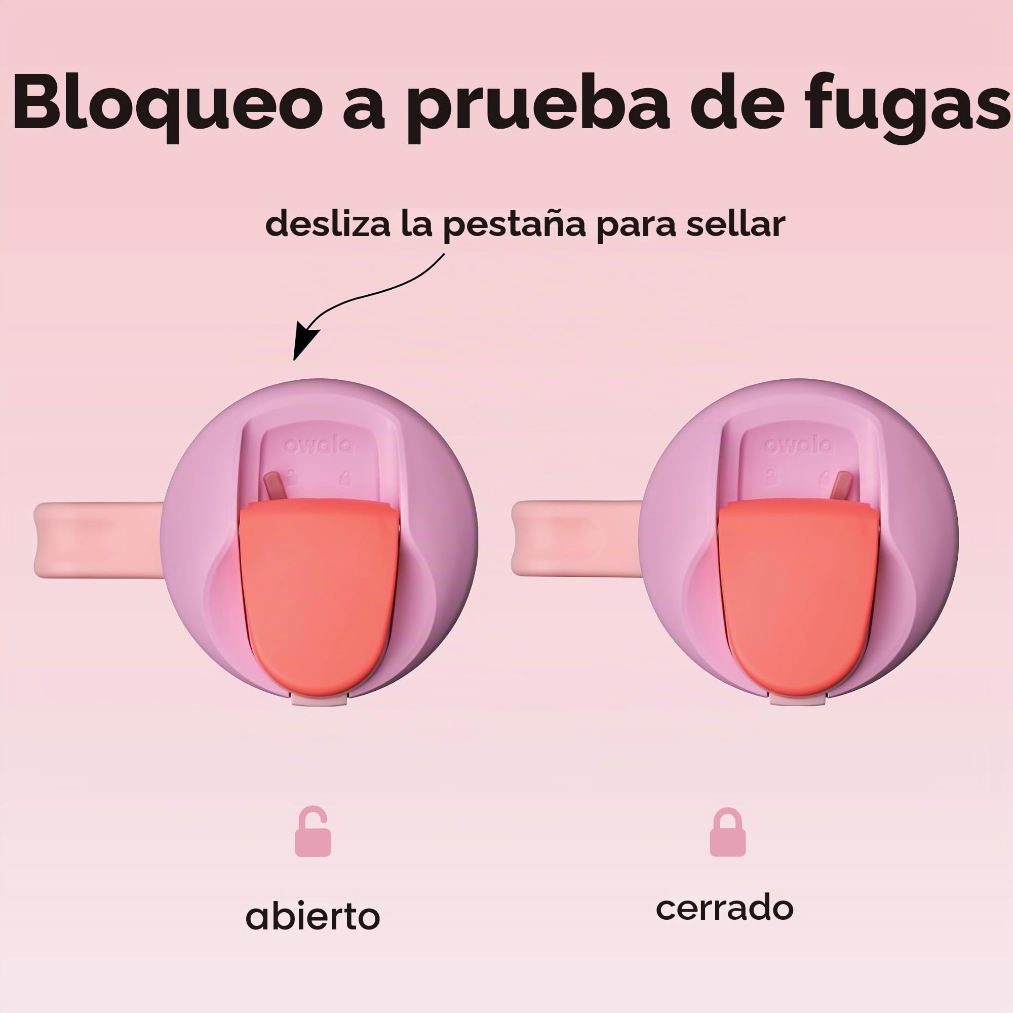 Owala FreeSip Tumbler, vaso térmico de acero inoxidable con pajita integrada y asa lateral, 1185ml, para viajes, trabajo, escuela y deporte, sin BPA, a prueba de fugas, Angel Food Cake