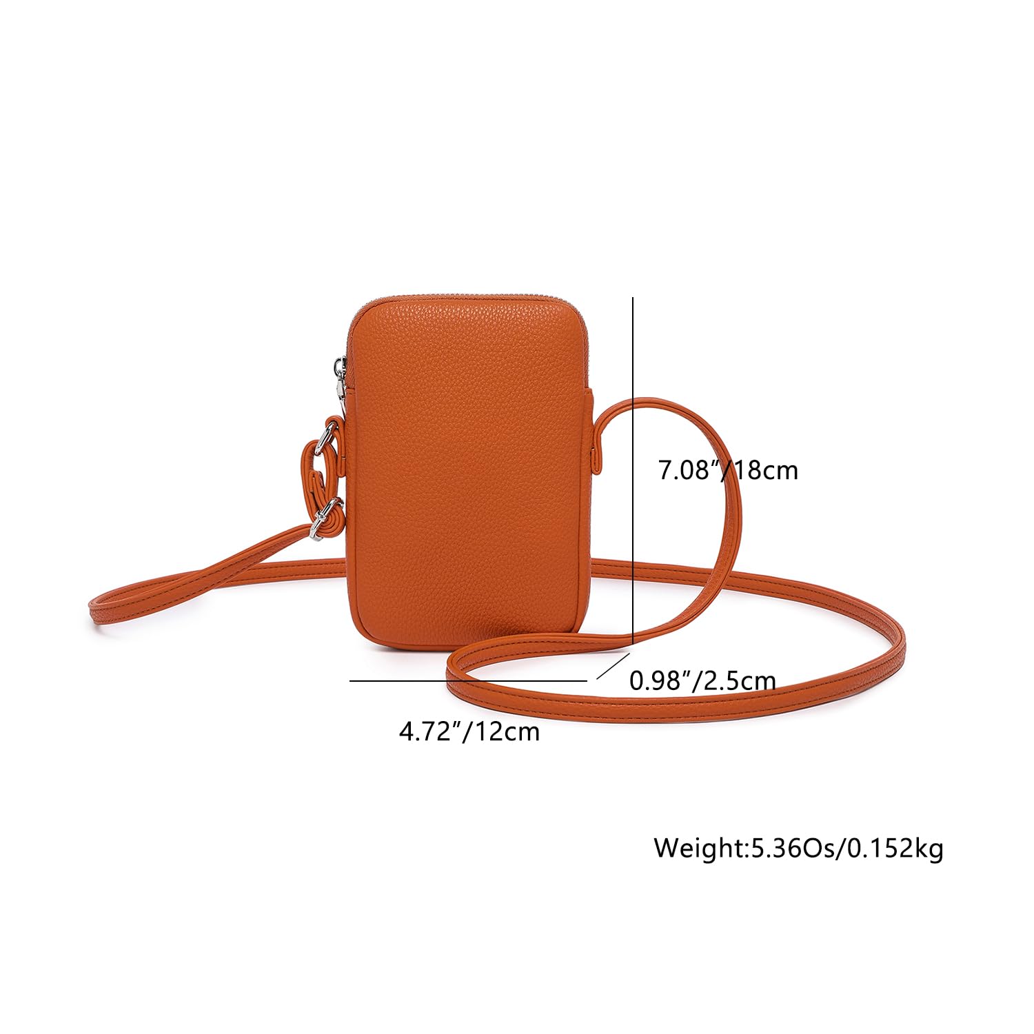 Skóra PU mała torebka crossbody zamek błyskawiczny torba na telefon komórkowy mini torebka na ramię portfel smartfon (Sandy/Pu)