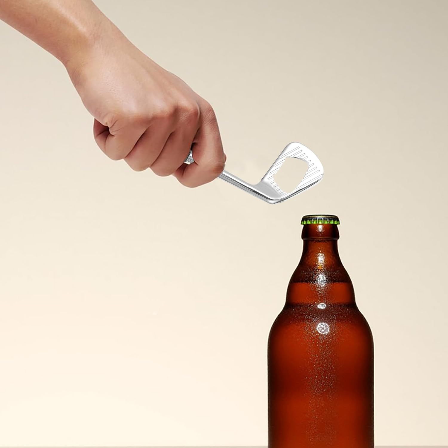 Hemoton Golf Bottle Opener Creative Golf Club Shaped Beer Opener with Long Handle Zinc Alloy Portable Bottle Opening Tool for Bar Parties and Lovers