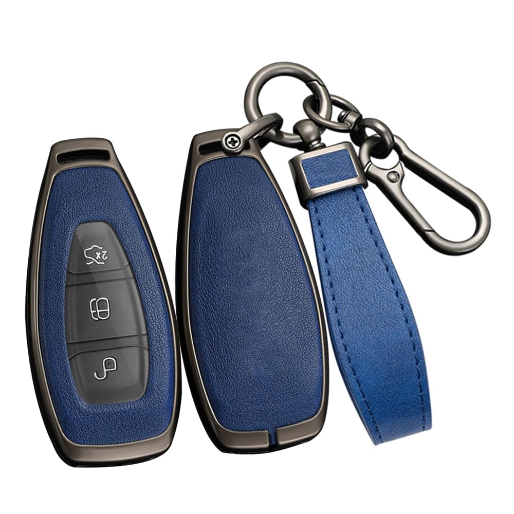 ontto Etui na kluczyki samochodowe pasuje do Ford Focus 3 4 ST Mondeo MK3 MK4 Fiesta Fusion Kuga Ecosport S-Max, etui na klucze, skrzynka na klucze