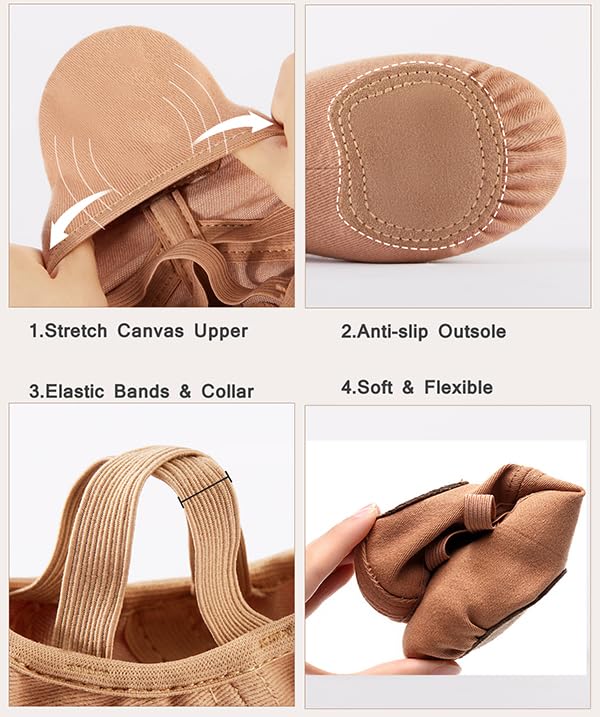 MSMAX Dance Flats Performa Stretch Ballet Slipper Toddler/Little Kid/Big Kid/Adult4