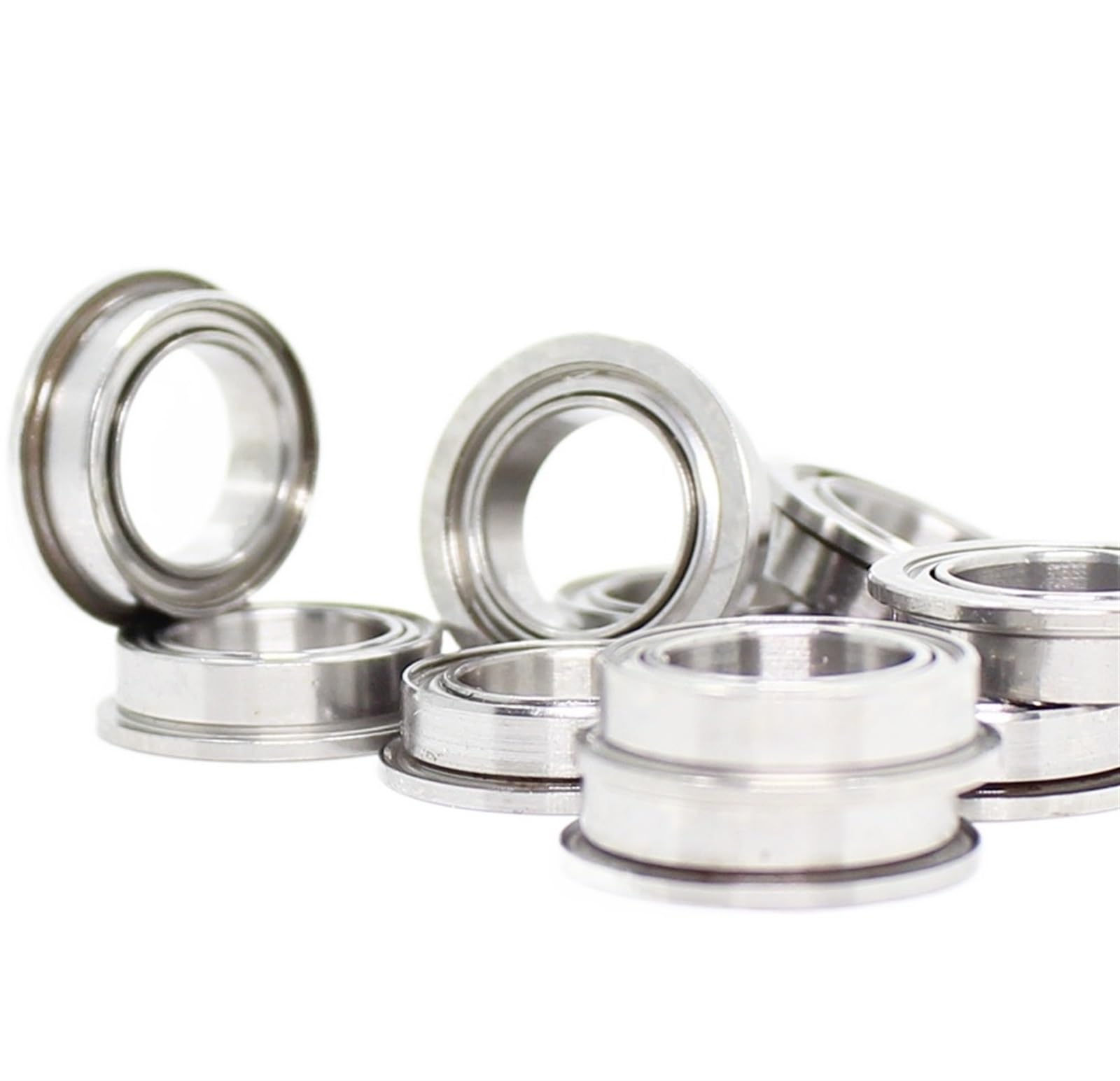 VSPPJYFG Bimetal Seal Shield Micro deep Groove Bearing 10PCS MF148ZZ 8x14x4mm ABEC-1 Miniature Flanged Ball Bearings