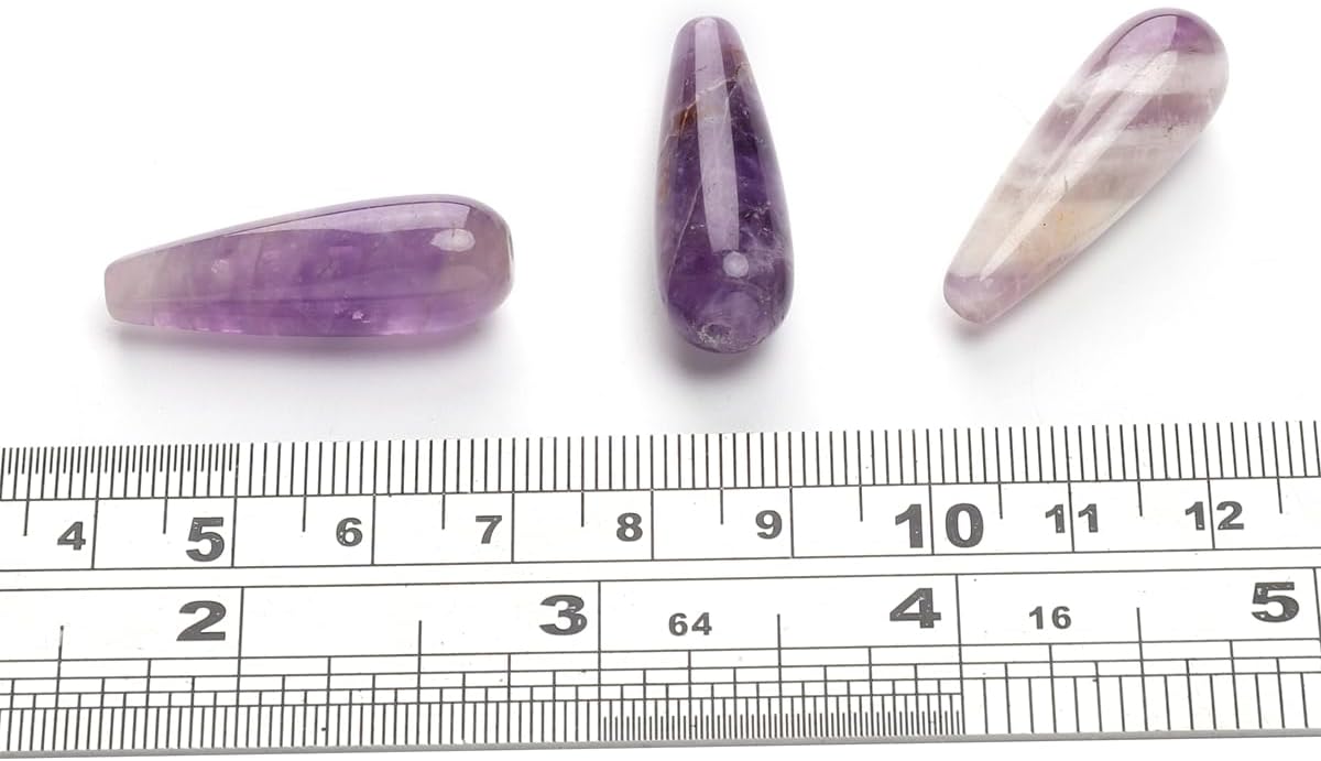 Natural Amethyst Teardrop Stone Beads 10x30mm 12pcs Dangle Earring Charm for DIY Jewelry Making - Image 4