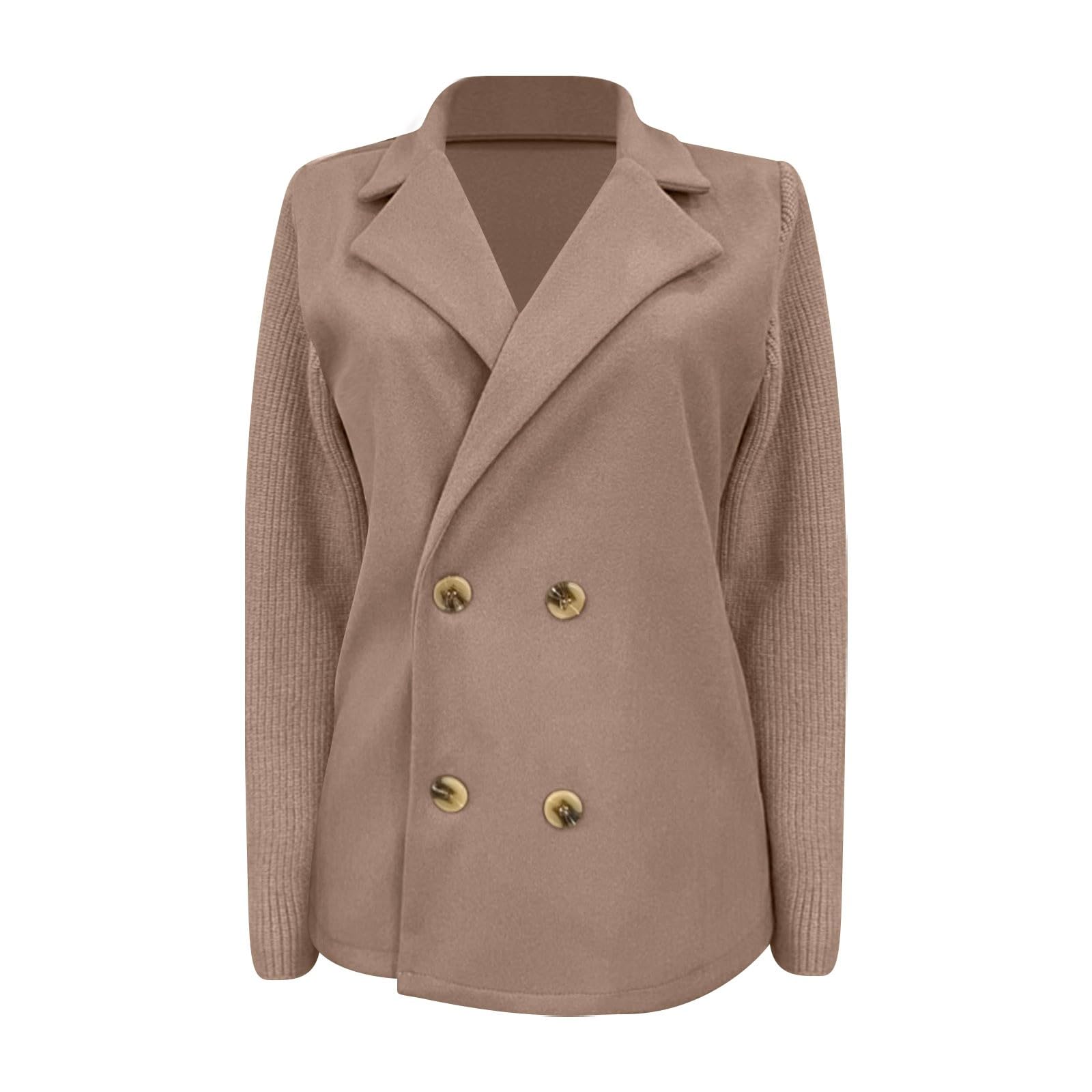 Generisch Cardigans pour femme élégant business - Blazer pour femme - Cardigan sportif à revers - Pull épais - Manteau en tricot ample - Avec boutons - T-shirt à manches longues - Pour femme - Tenue