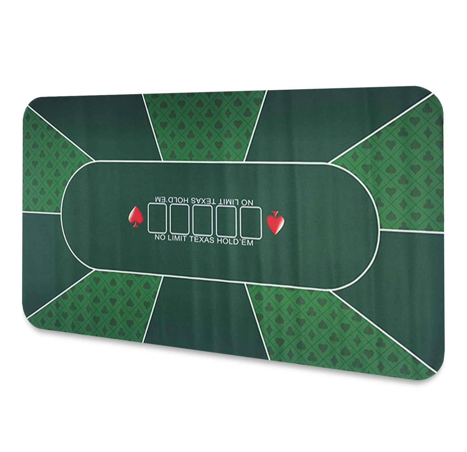 LaiEr Poker Mat 10 Players Texas Hold'em Poker Rubber Mat(240 * 120 * 0.2cm,Green), 240cm x 120cm x 2mm