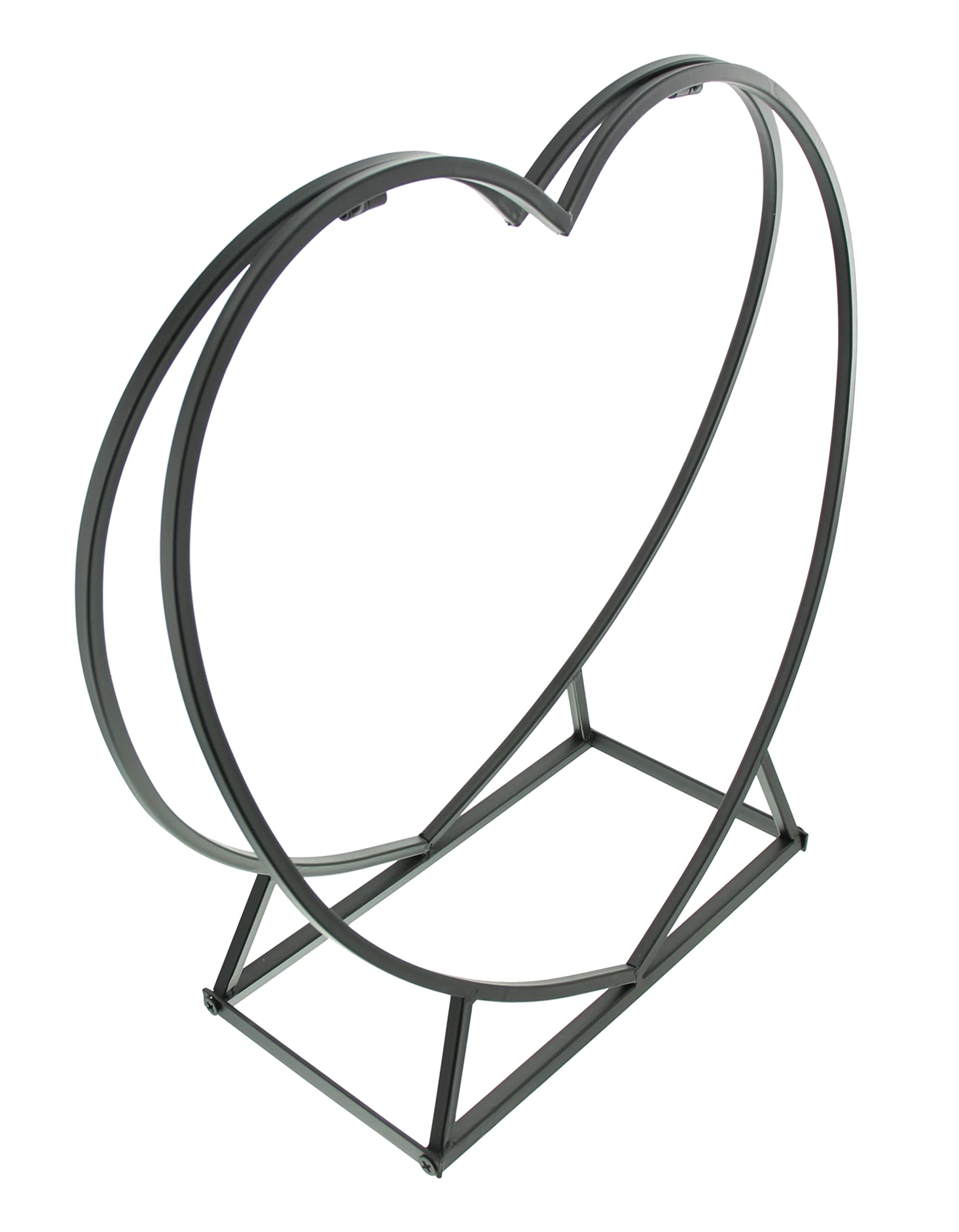 FRANK FLECHTWAREN Kaminholzständer in Herz Form, Kaminholzhalter, Kaminholzkorb, Kaminholzregal Herz, Hochzeitsgeschenk, Romantik, Valentin, 55 x 18 x 54 cm Herzform