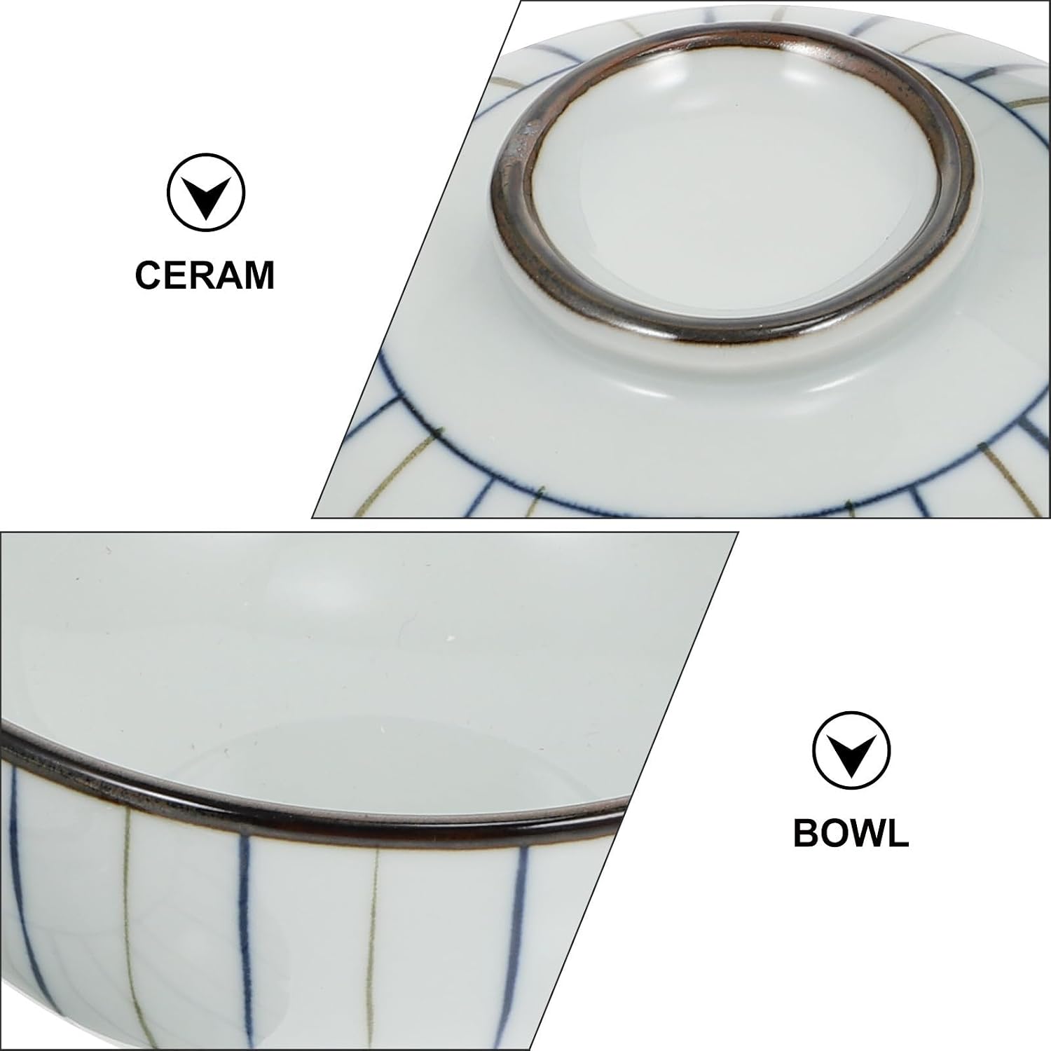 Simple Ceramic Rice Bowl 4.75 Inch Heat Resistant Food Bowl