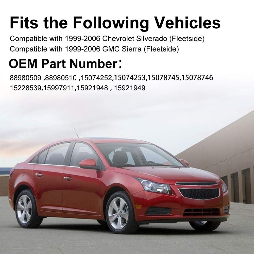 WMPHE Tailgate Hardware Rebuild Kit Compatible with 1999-2006 Chevy Silverado Fleetside GMC Sierra Pickup. Tailgate Handle Bezel Latch and Cables Rods, OEM 15228539,15997911,15921948, 5921949
