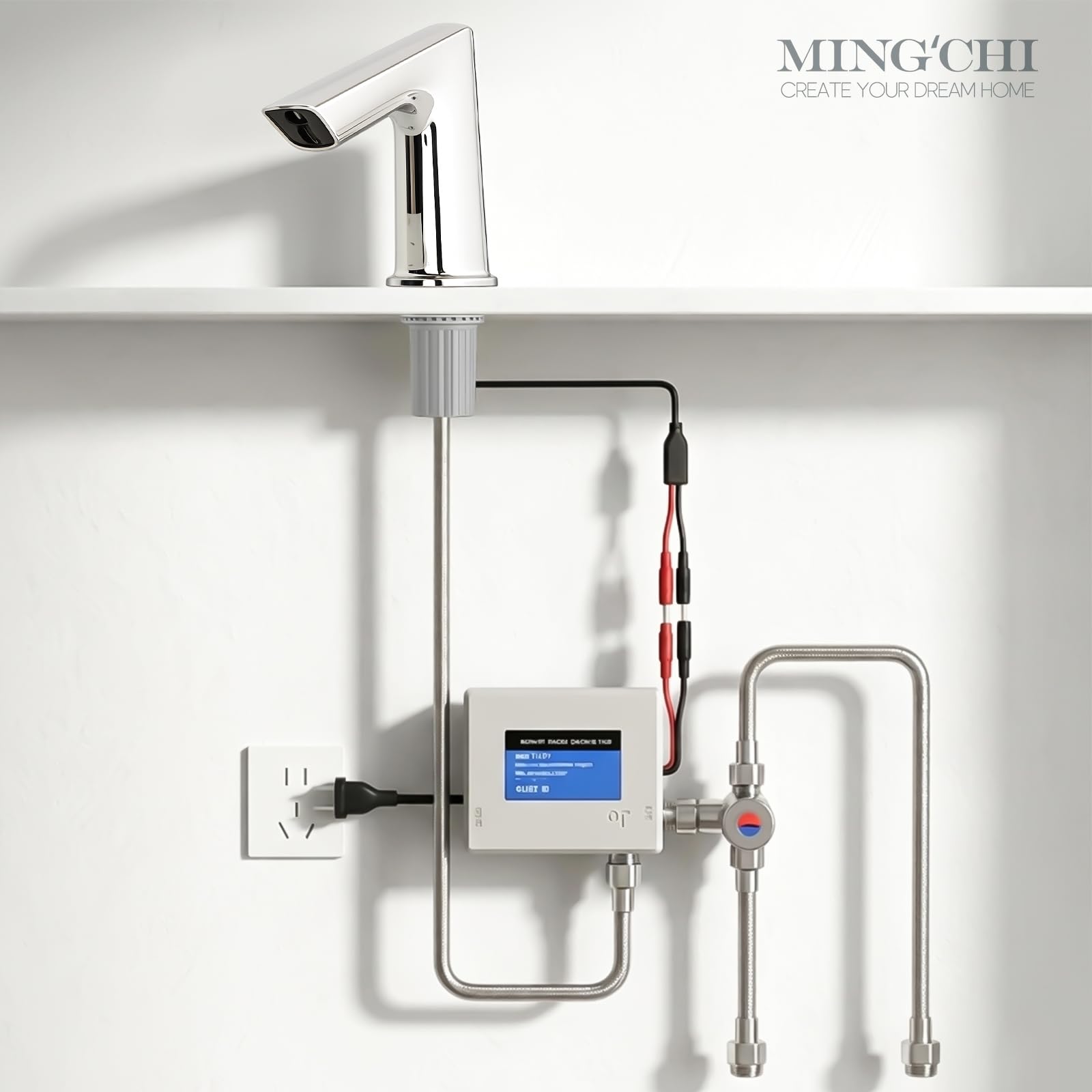 Rubinetto Sensore Bagno Automatico Touchless con Miscelatore Acqua Calda e Fredda