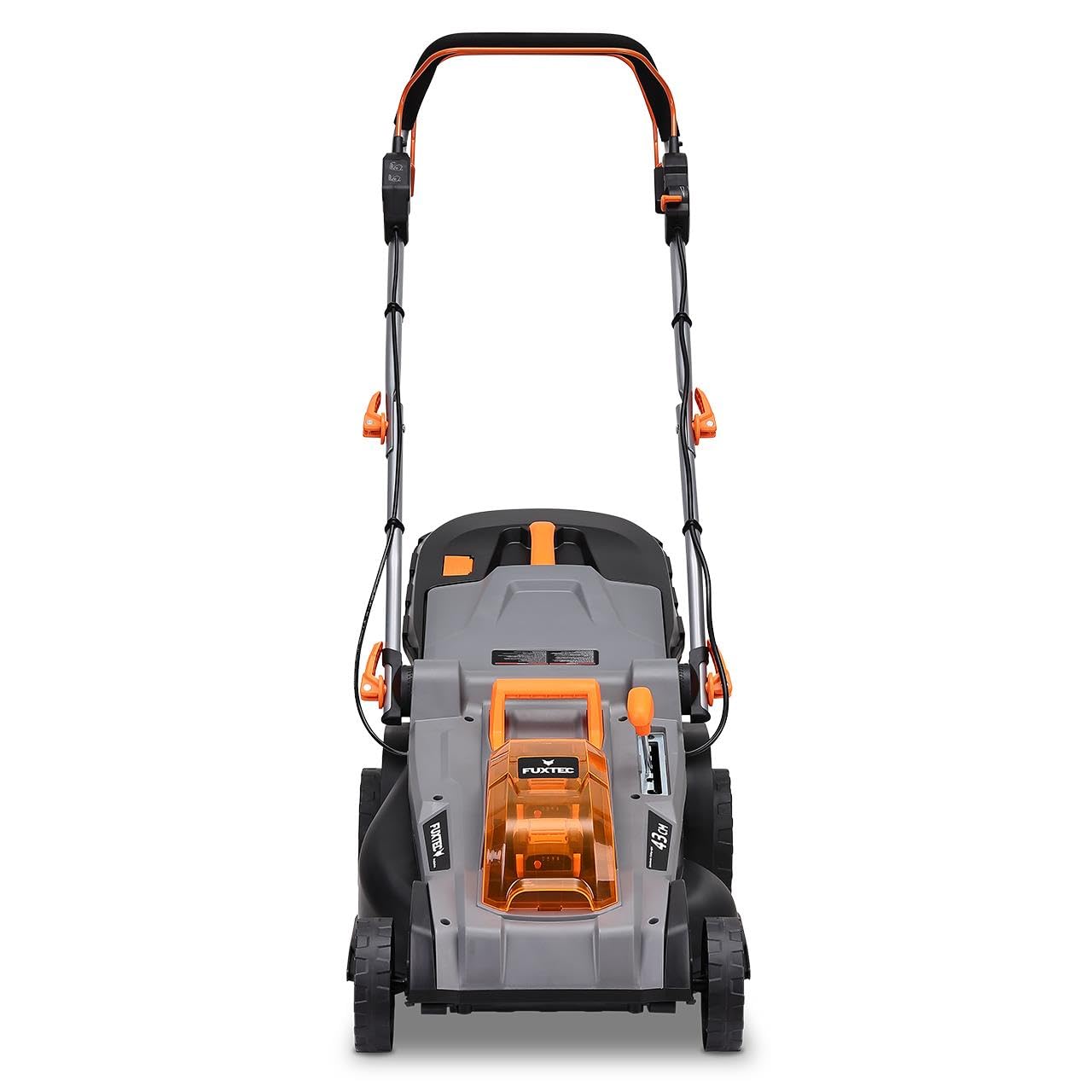 FUXTEC Tondeuse à Gazon Batterie 40V FX-E2RM43PROSET avec Traction | Largeur de Coupe 46 cm | 2 Batteries 5Ah + Chargeur Rapide | Fonction Mulching | Bac de ramassage 50L