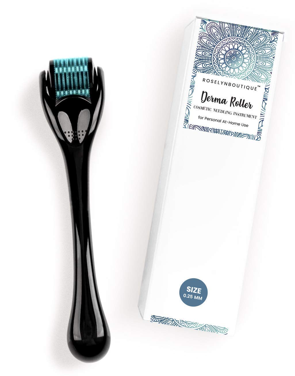 Derma Roller Cosmetic Beauty Instrument - 540 Titanium Microneedles.25mm (1-Pack)