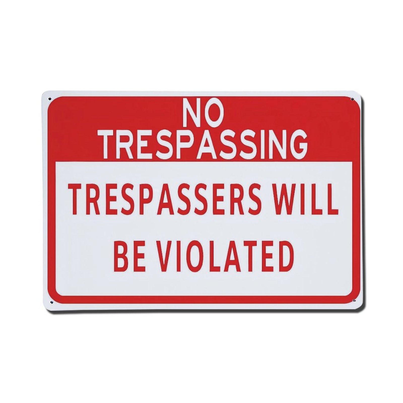 Funny No Trespassing Warning Sign Vintage Aluminium Metal Sign, Retro Wall Decor for Home, Bar, Garage & Farmhouse 20x30cm