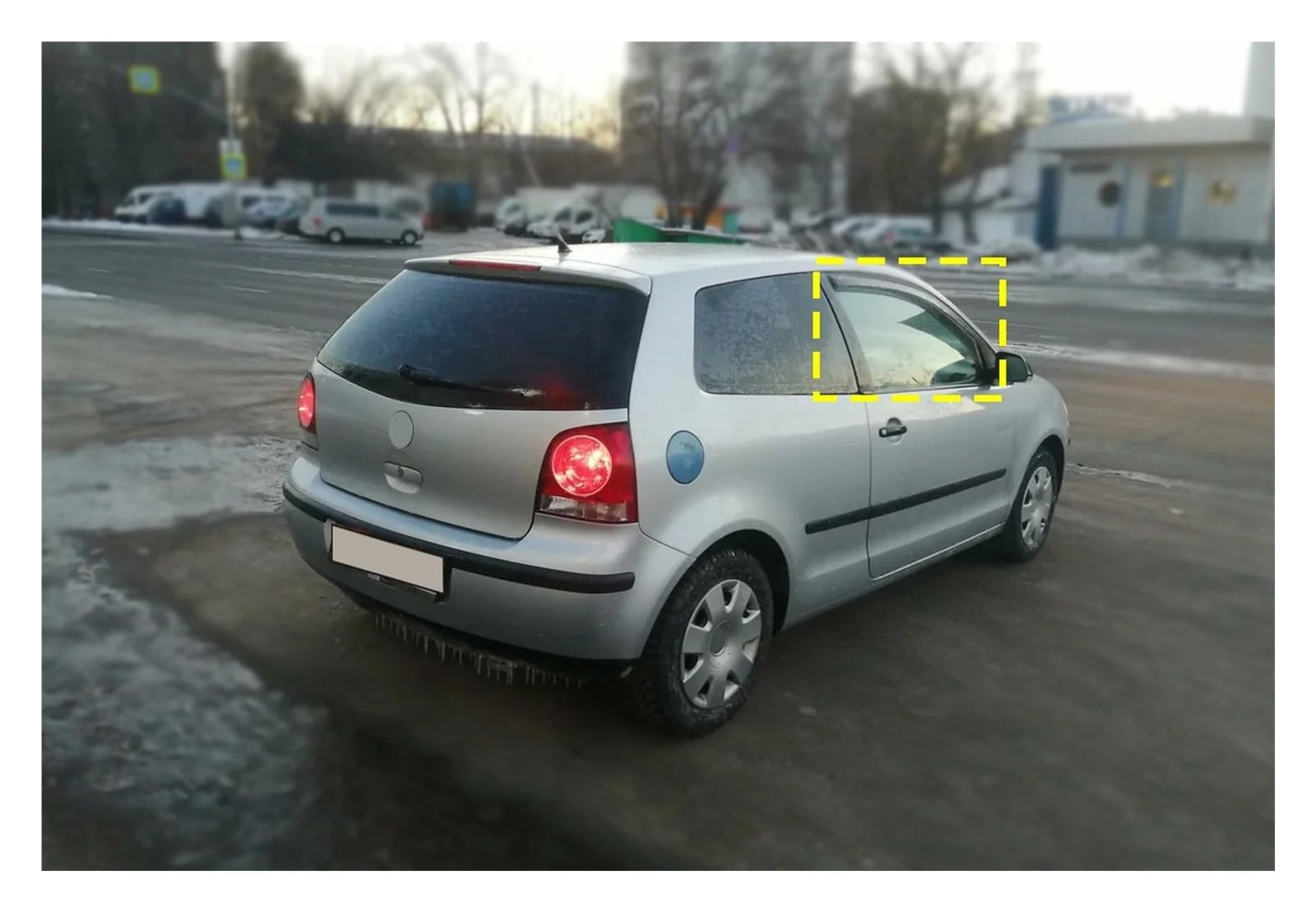 Visera Ventana Coche para VW Polo MK4 9N 3 Puertas Hatchback 2002-2009 Tinte Té Translúcido Viento Lluvia Protector Solar Deflector Deflectores Viento Edgevisors