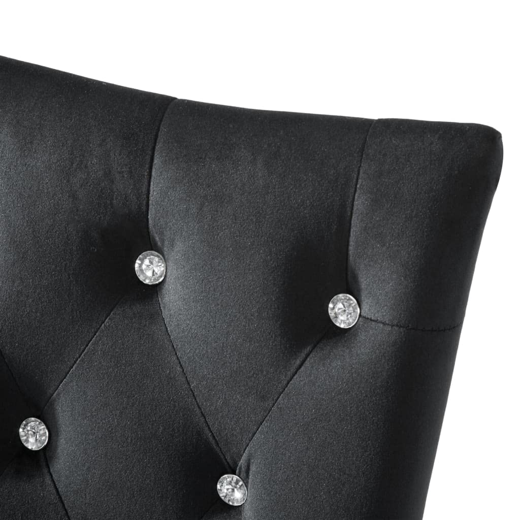 vidaXL 4X Sillas de Comedor de Terciopelo Negro Mobiliario para Casa y Hogar