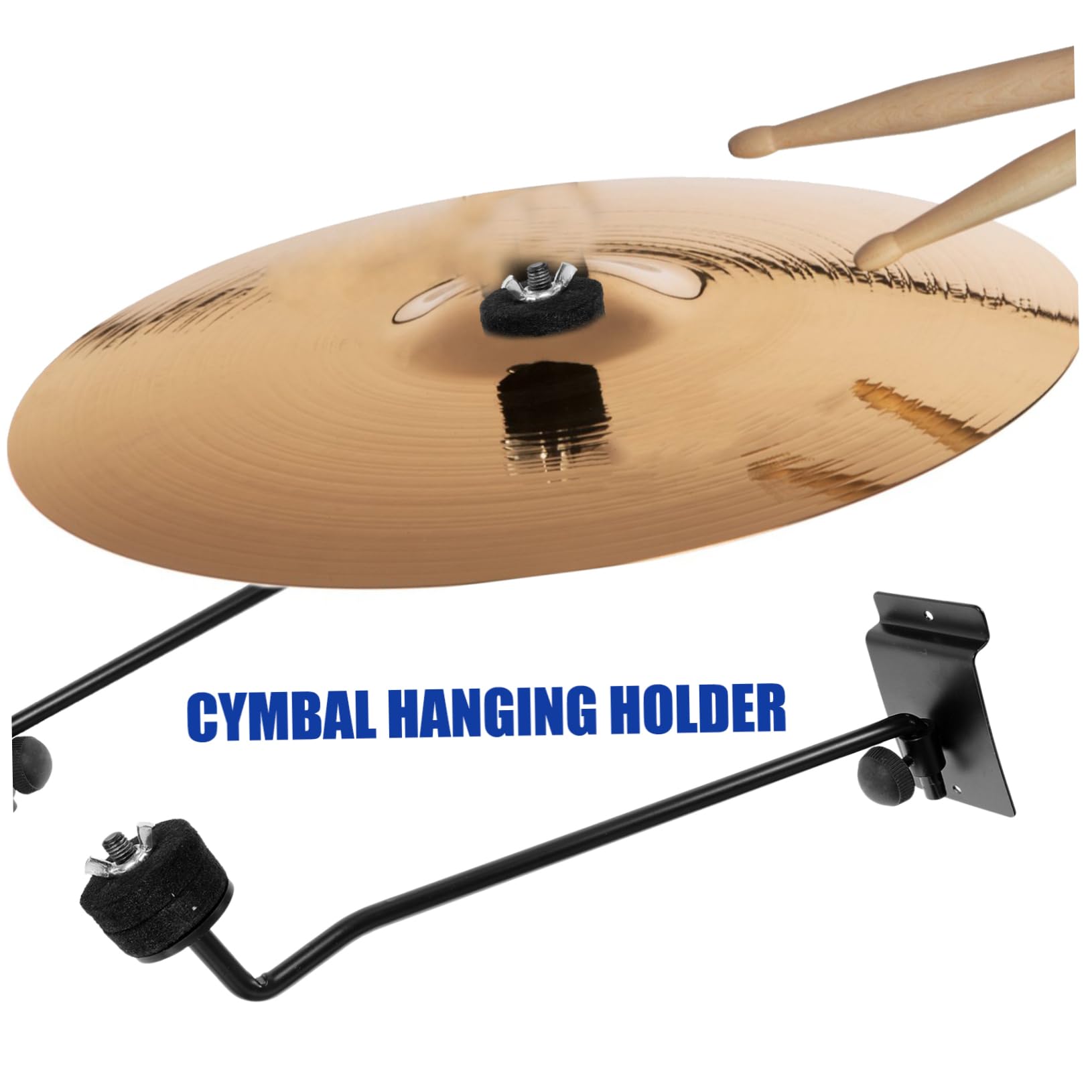 Soporte de Exhibición de Platillos de Hierro Negro para Cymbals de 8-22 Pulgadas, Resistente y Protector, Adecuado para Colgar y Mostrar Platillos de Percusión