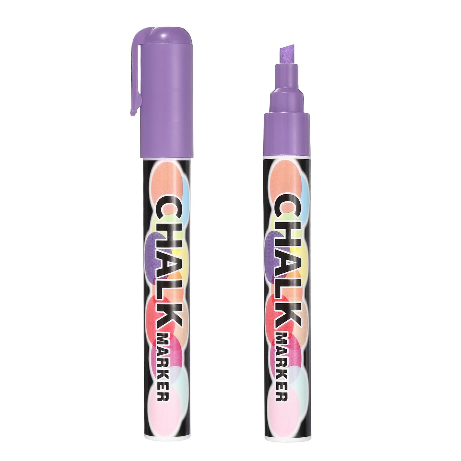 PATIKIL Liquid Chalk Markers 6mm, 2 Pcs Chalkboard Markers, Dry Erase Chalk Pens with Erasable Wide Fine Tip Wet Erase for Chalkboard Windows Blackboard Car Mirror Glass, Grape Purple