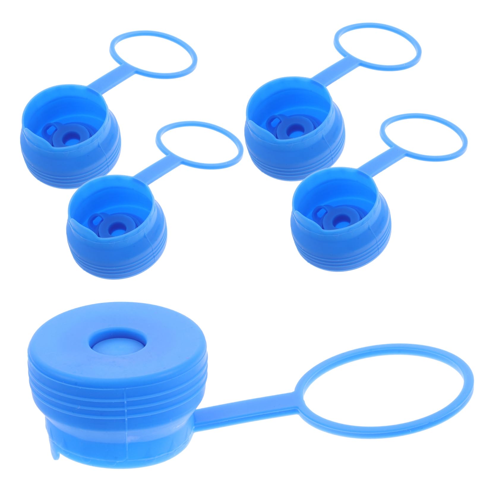 PRETYZOOM 5pcs Reusable Silicone Water Jug Caps Leakproof Replacement for Bottles Easy to Install and Dishwasher for Water Dispenser Use