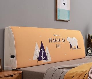 Pokrowiec na wezgłowie żółty rozciągliwy łóżko wezgłowie narzuta zmywalny wygodny ochraniacz pyłoszczelny zagłówek dekoracja do sypialni pojedyncze podwójne łóżka typu king 150 cm (długość wezgłowia 140-170 cm)