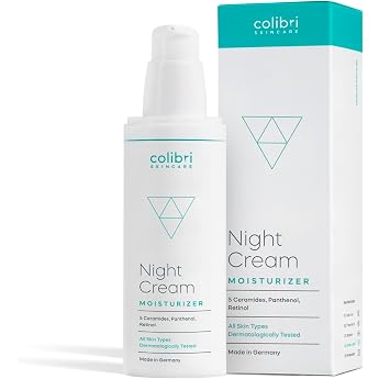 colibri skincare Night Cream 80ml - mit Retinol und Hyaluron Serum - straffende Anti Aging Nachtcreme f&uuml;r Frauen und M&auml;nner -