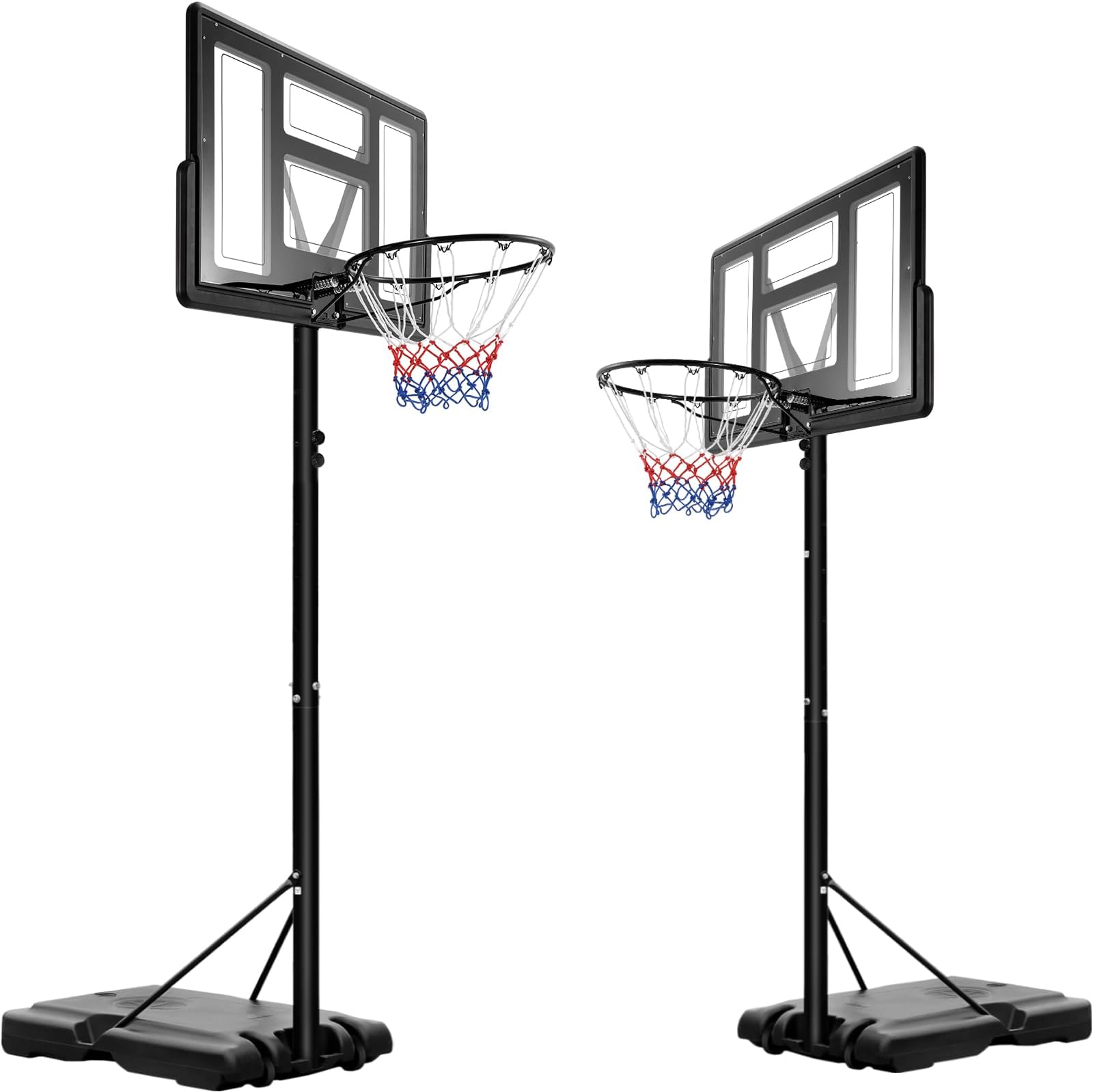 Outdoor Basketball Hoop, Adjustable Basket Height from 230 to 305 cm, Basketball Stand with 110 x 70 cm Back Panel, for Children, Teenagers, Adults, Use in Backyards, Gardens, Garages