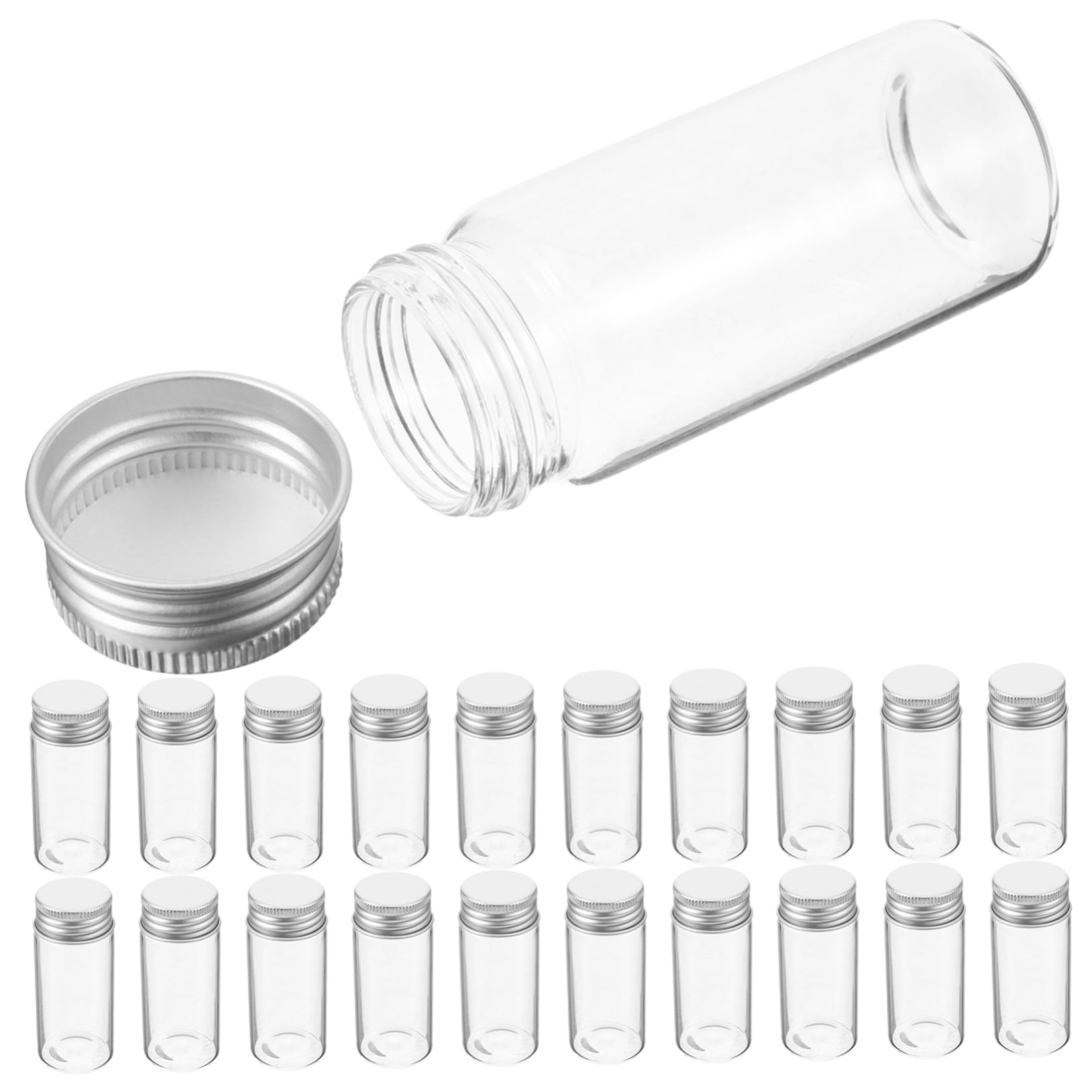 72piezas Tubos De Ensayo De Vidrio Transparente De Tapas Para Almacenamiento y Experimentos Científicos Para Laboratorios y Uso Educativo