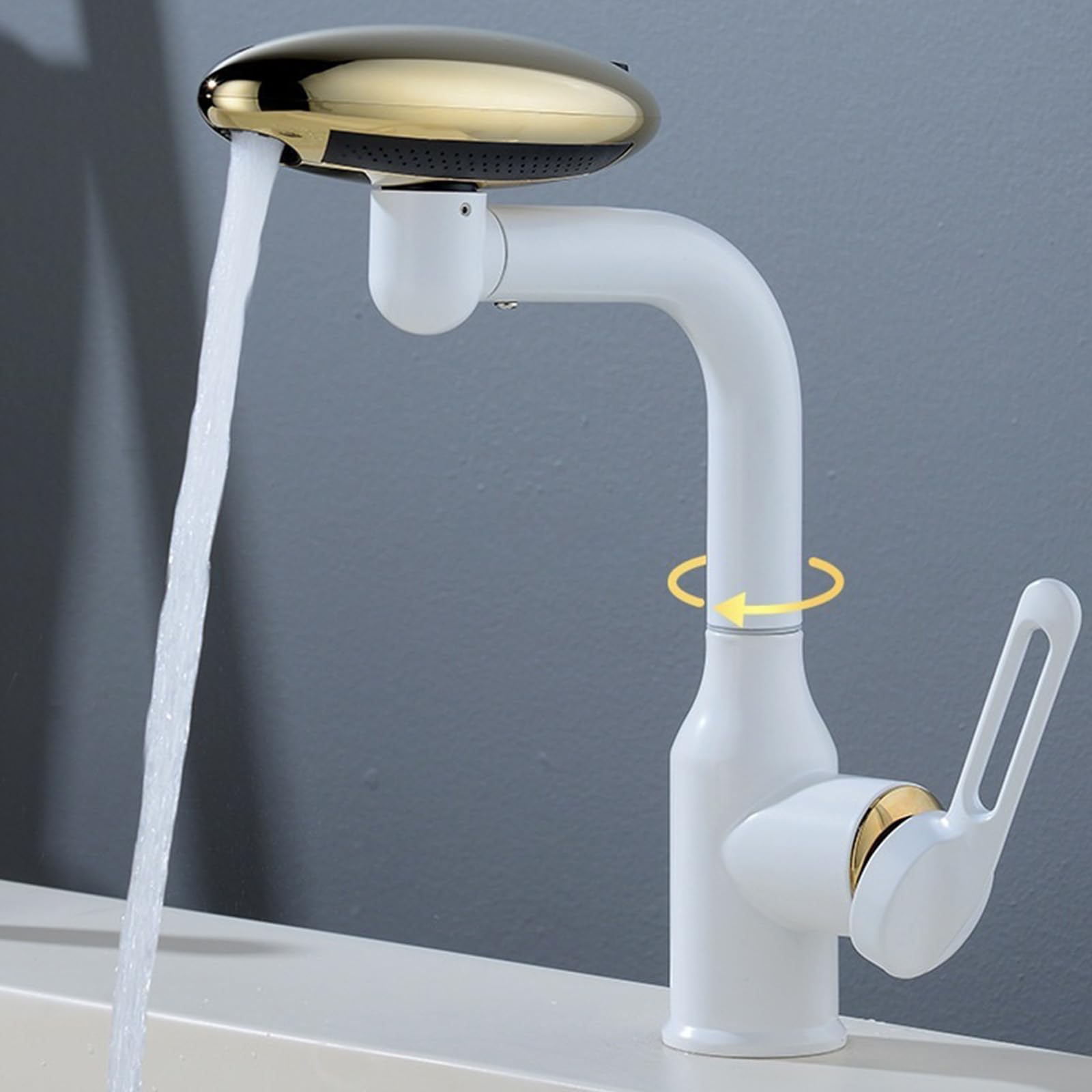 Regolatore del flusso dell'acqua, prolunga del rubinetto, metallo, movimento della cerniera a 360 gradi, installazione rapida, ugello per lavandino, risparmio acqua, braccio regolabile per