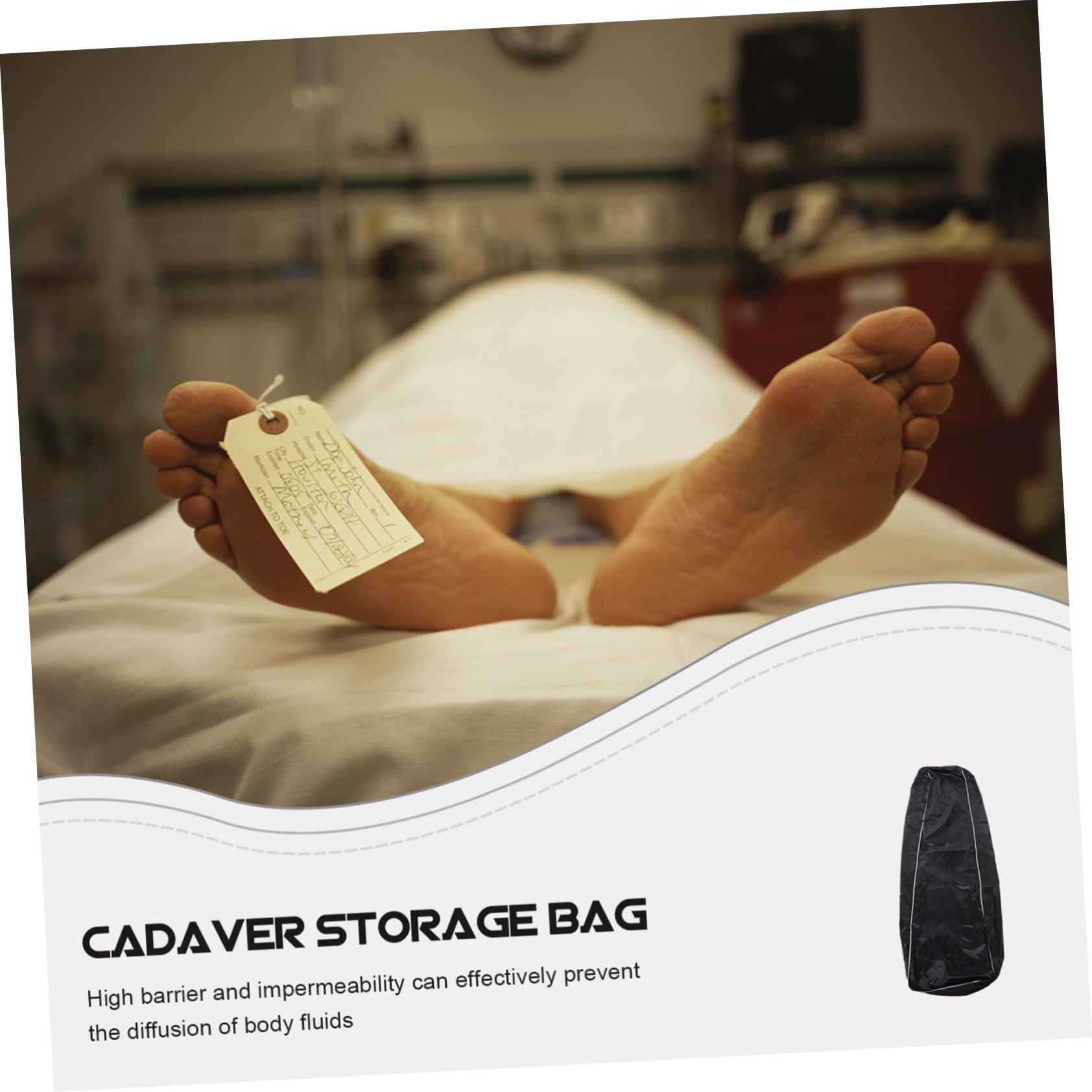 LIFKOME Sacco per Cadaveri Nero in Pvc e Tessuto e Resistente All'usura, Borsa per Trasporto del Corpo per Funerali e Movimentazione Sicura