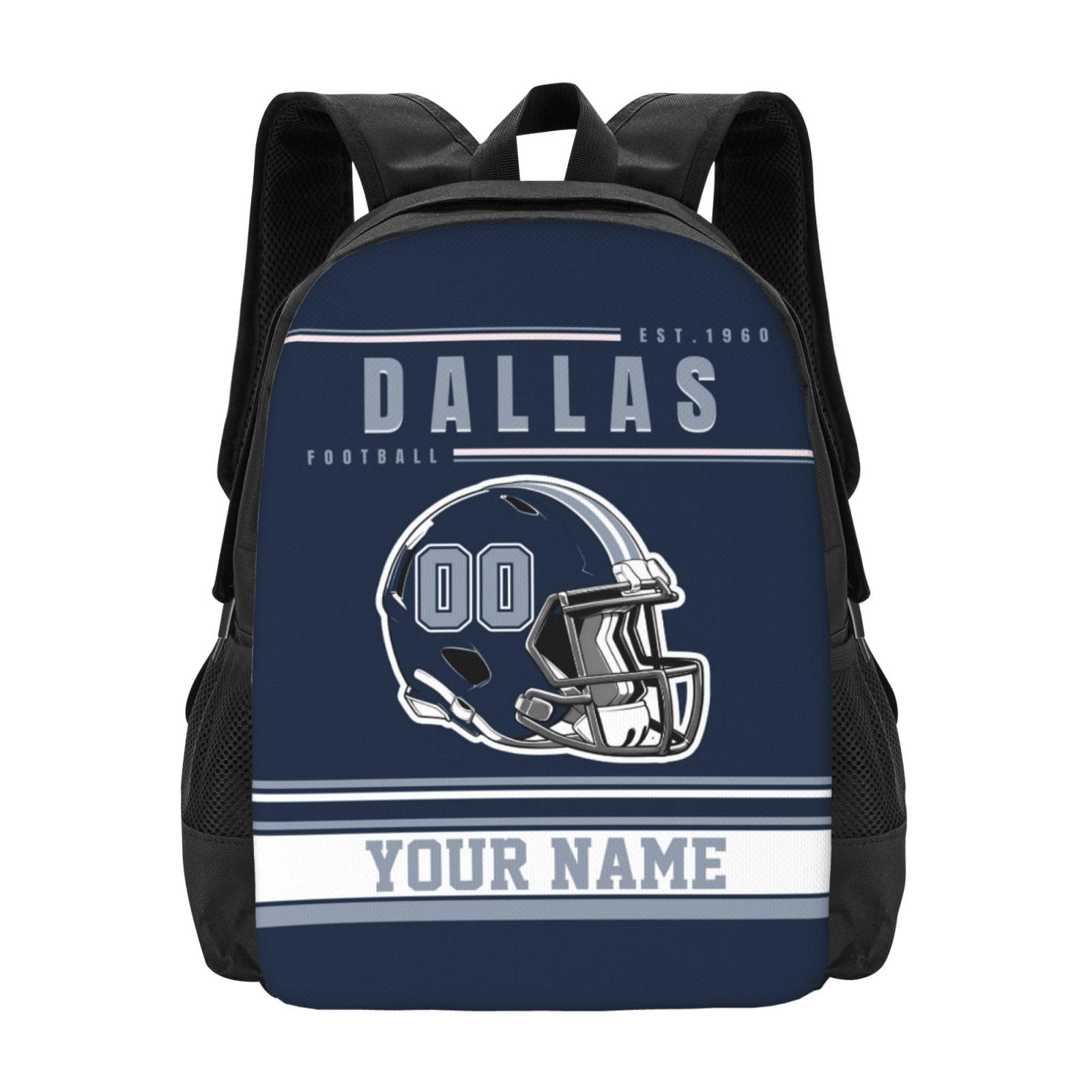 Custom Football Backpack Personalized Football Backpack with Name Number Customized Large Capacity Casual Sports Bookbag Gifts for Fans Camping Hiking