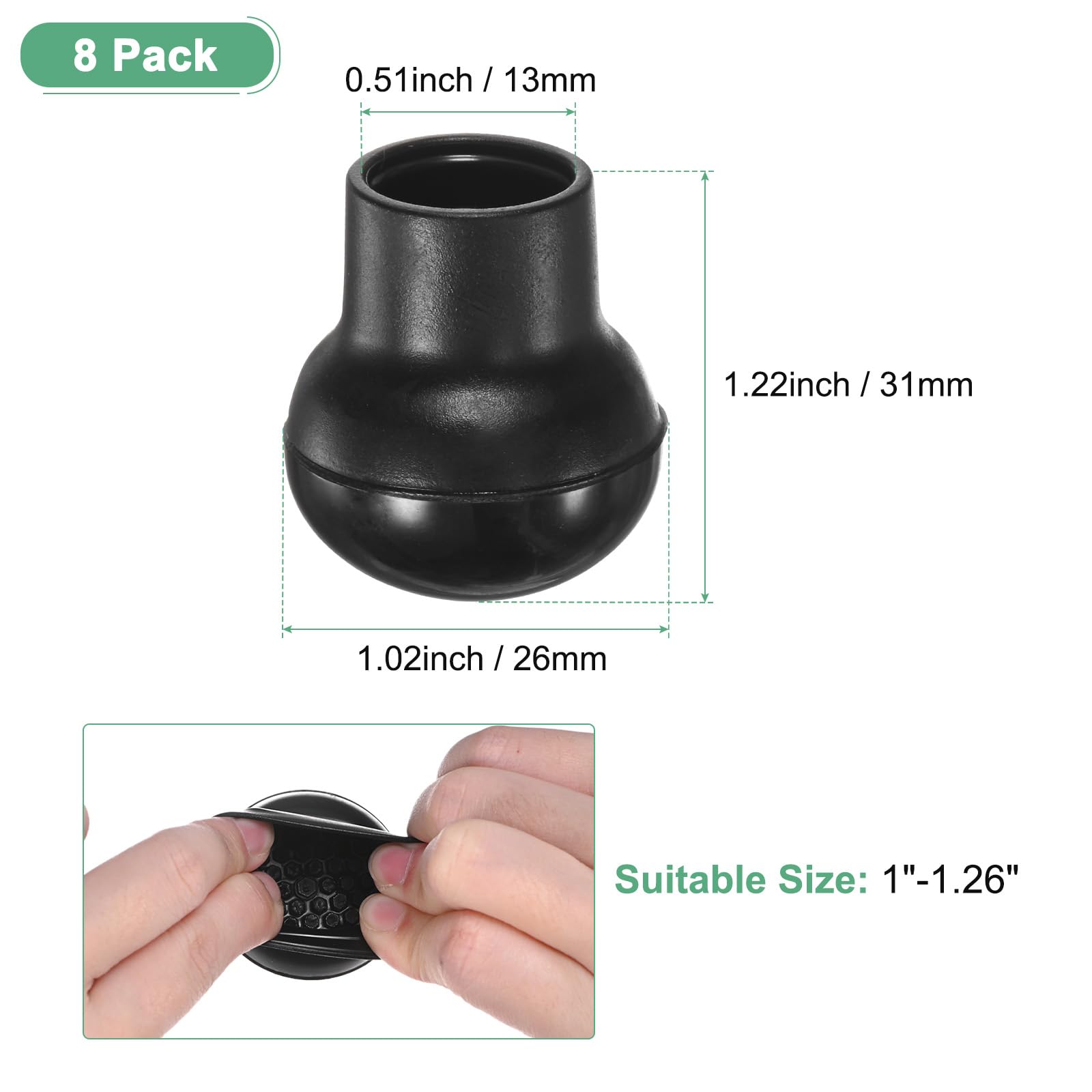 M METERXITY 8-Pack Chair Leg Floor Protectors - Image 3