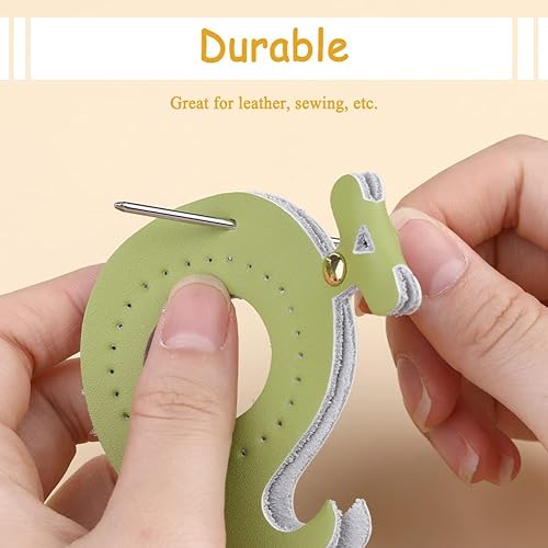 Miniatura 4 de JUPEAN Agujas de tejer, agujas de hilo de ojo grande, agujas romas, agujas de plástico con cinta métrica, marcadores de puntada, caja de