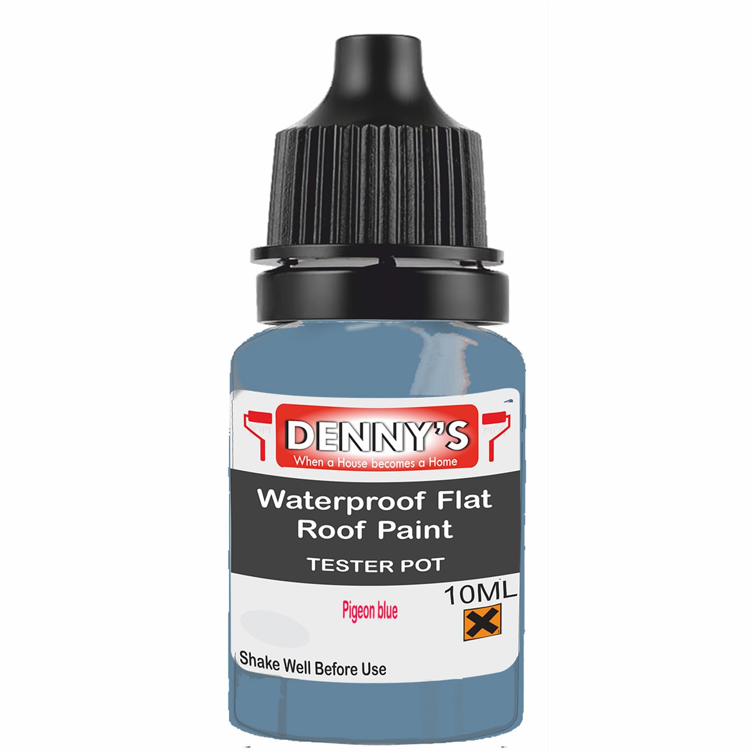 SCOOBYS PAINTS BACK IN THE MIX Chlorinated Rubber Flat Roof Paint – Waterproof Roof Sealer & Leak Repair Coating, Quick Drying, High Adhesion (Pigeon blue, 10ML Tester Bottle) — image 1