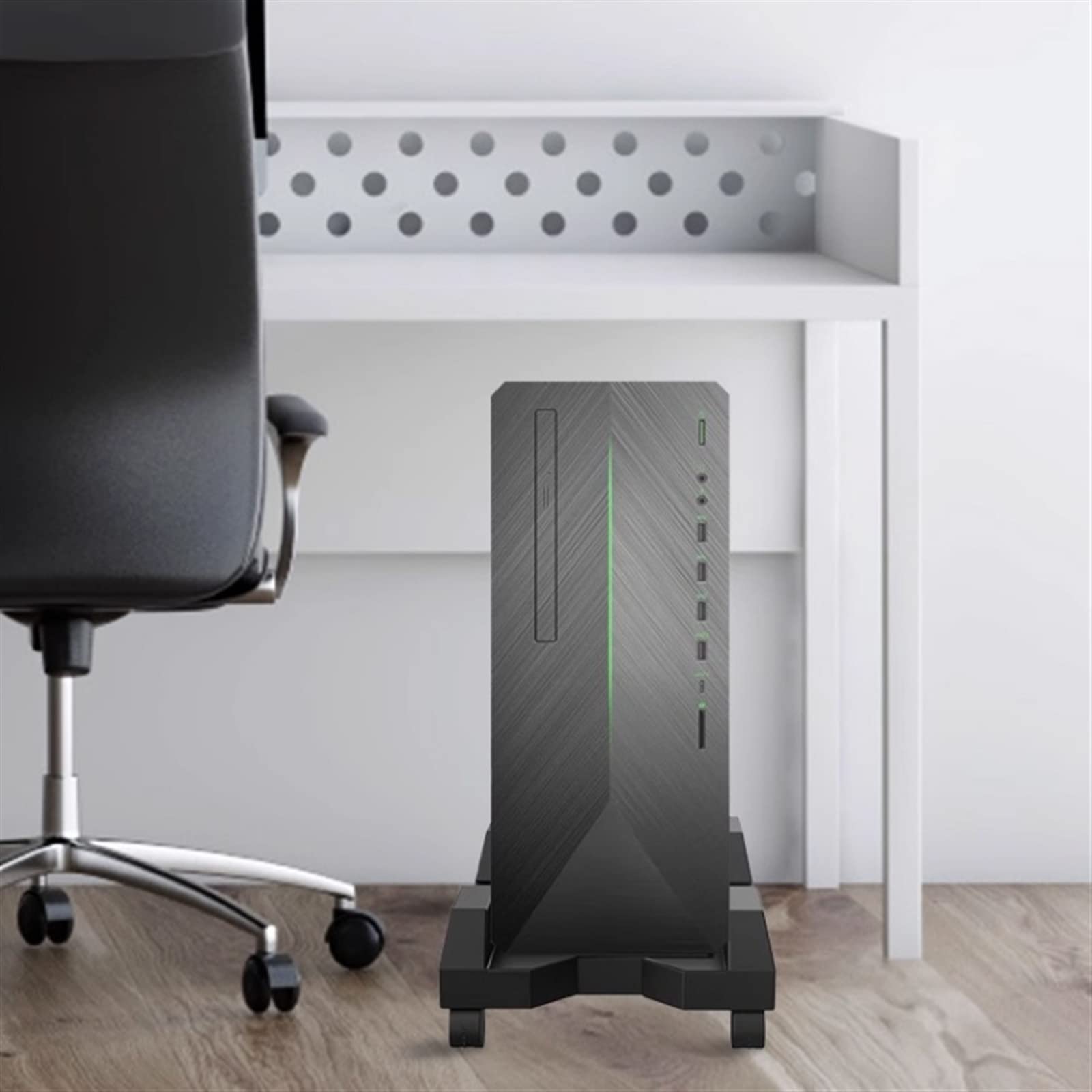Stojak na PC do podłogi Stojak na mobilny procesor, rolowany stojak podłogowy na komputer stacjonarny, regulowana szerokość Wózek na etui na komputer PC z 4 kółkami do większości komputerów stacjonarn