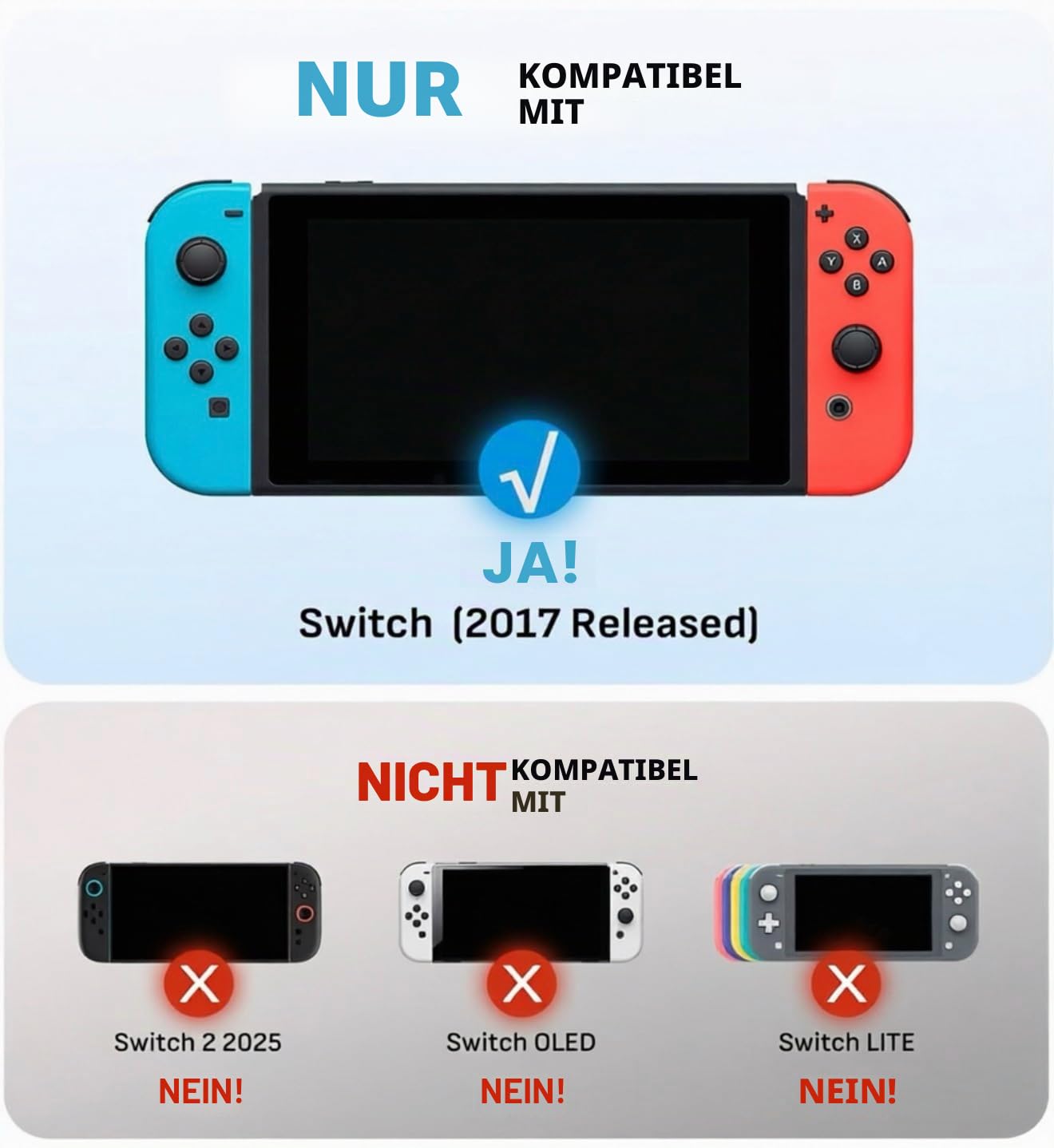 mumba Hülle für Nintendo Switch Robuste Schutzhülle Hybrid TPU Griff Case Cover [Blade Series] Kompatibel mit Nintendo Switch Konsole und Joy-Con Controller (Schwarz), Schwarz