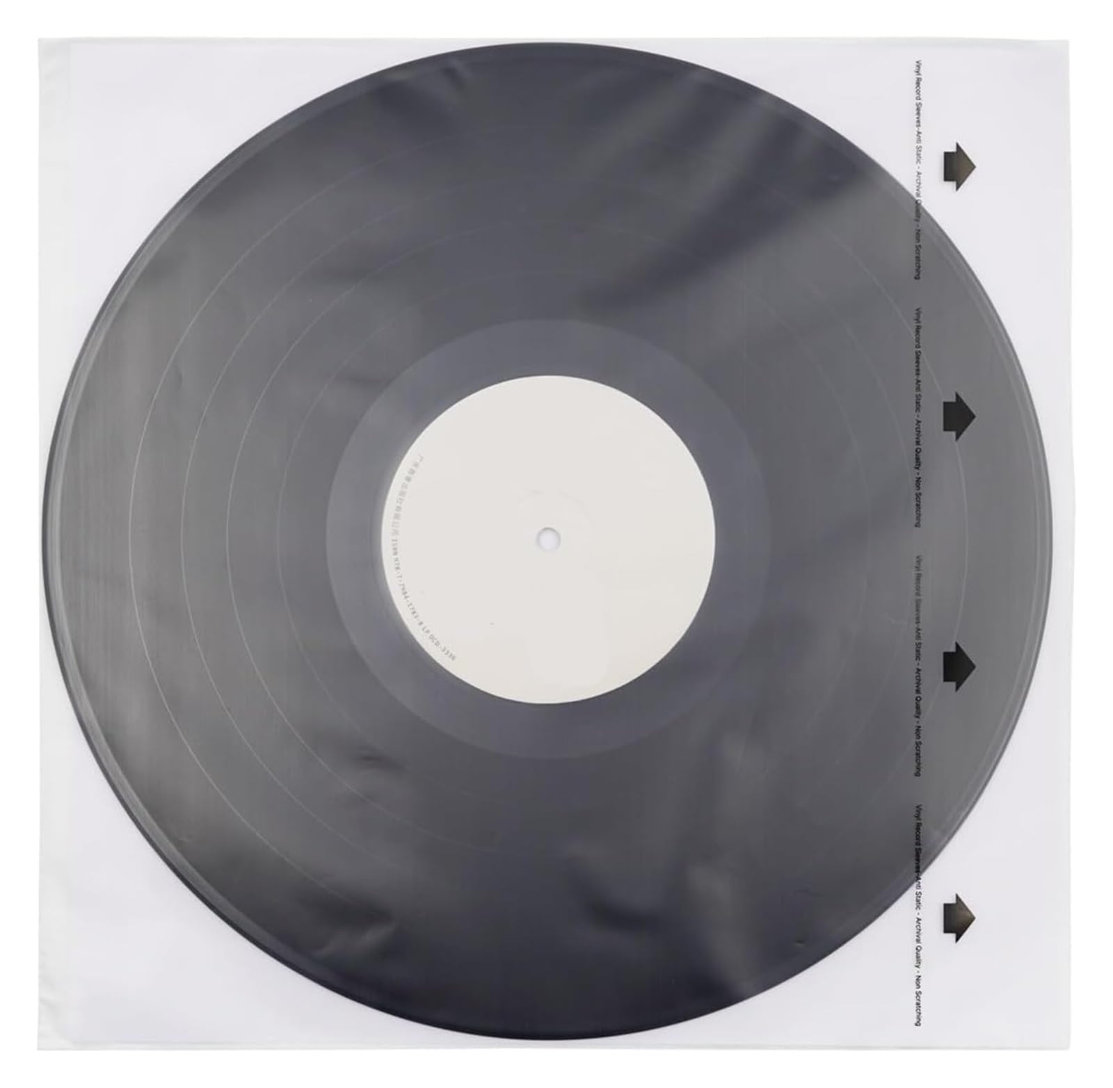 Buste interne in vinile, Buste Interne for Dischi In Vinile LP Confezione Da 20 Carta Di Riso HDPE 3,5 Mil for 12 Pollici Trasparente(Transparent With words)