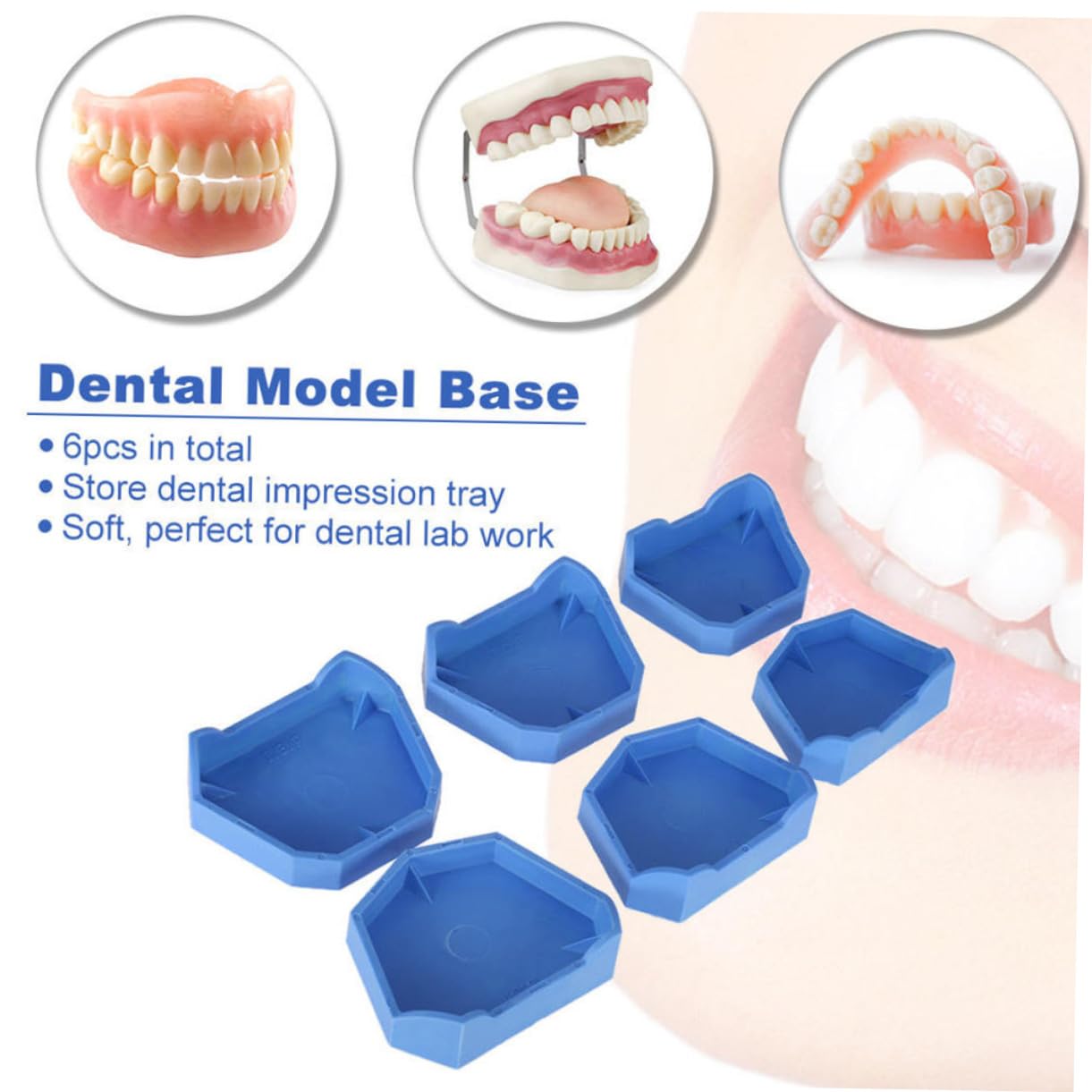 30pezzi Base Per Modelli Dentali Molds Tray Con Notches Per Laboratori Odontoiatrici Base Flessibile e Resistente Per Modelli Orali