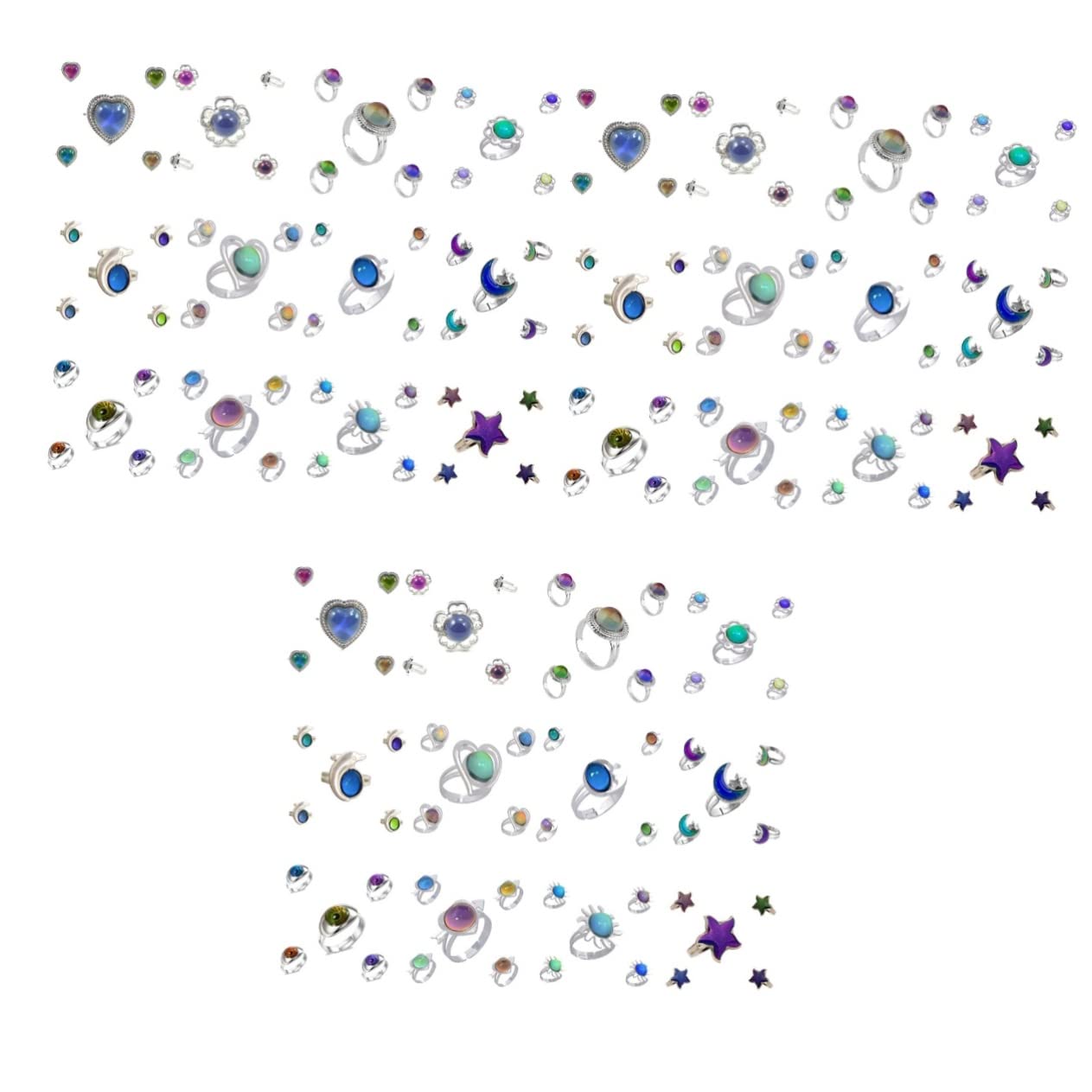 Bague anneaux pour enfants réglable pour éviter les erreurs de taille 36pcs