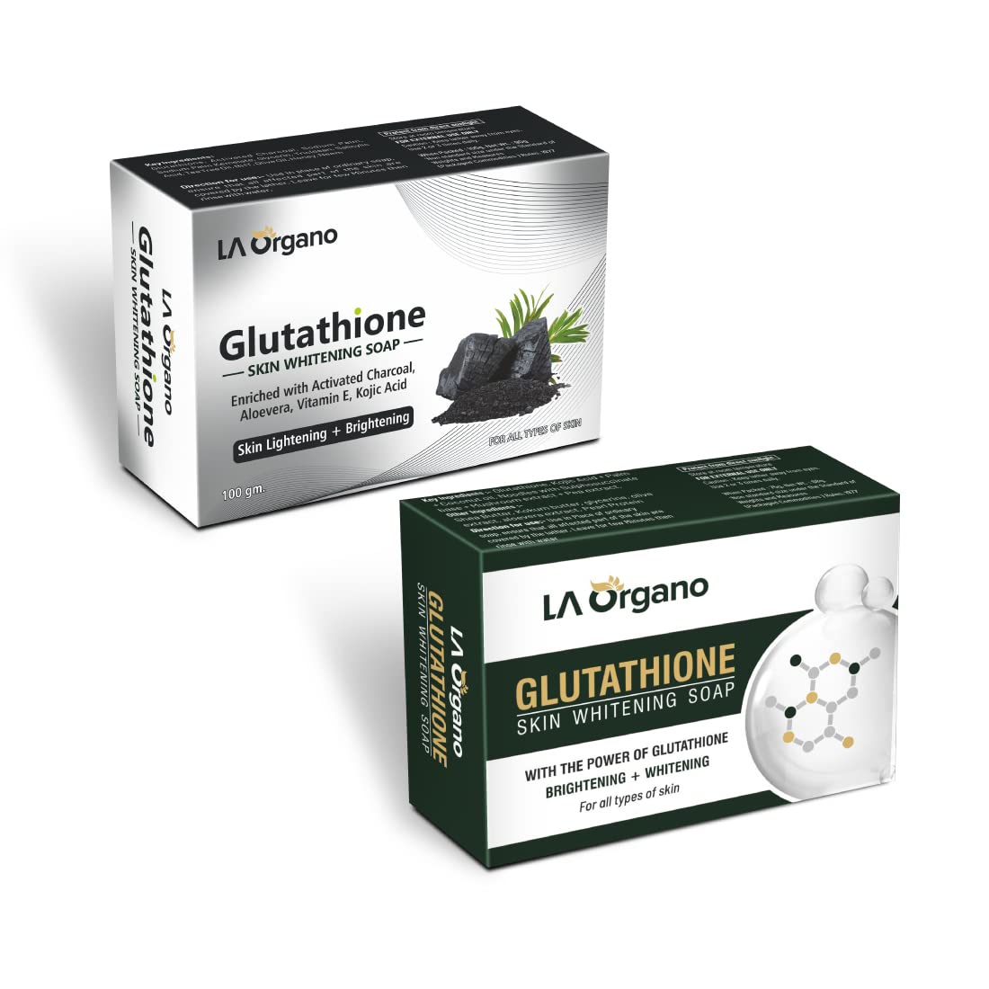 activated charcoal and glutathione Buy LA Organo Glutathione Charcoal & Gluta Green Soap for Lightening &  Brightening For All Skin Type (Pack of 2) Online at Low Prices in India