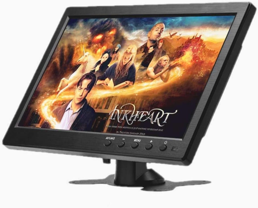 HD 10.1in TFT LCD Monitor - Portable Digital Car Headrest TV Video Player - Computer Color Screen for Track/Vehicle Backup Rear View Camera Compatible with VGA/HDMI/AV/USB/DVD/PC