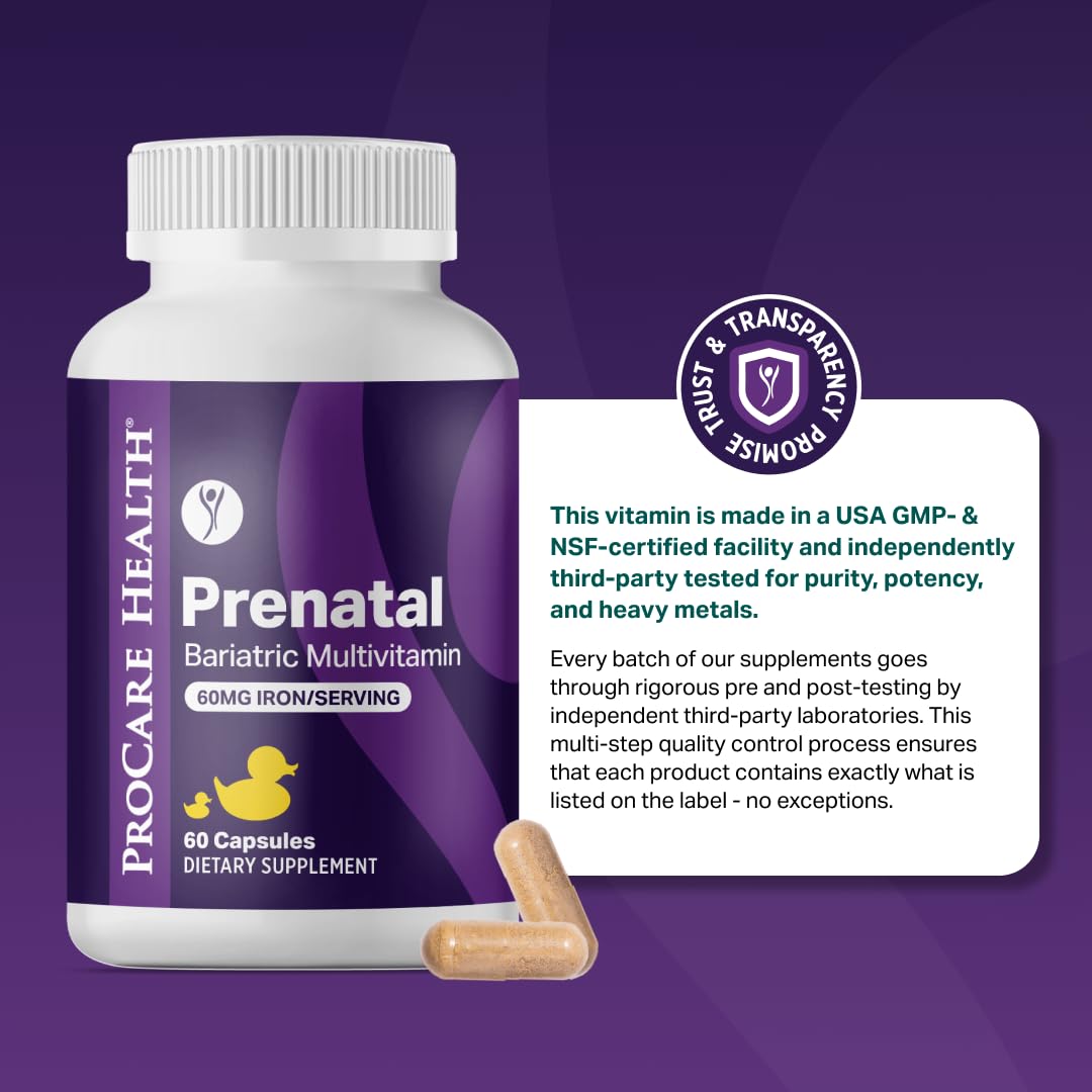 Prenatal Bariatric Multivitamin with Iron | Capsule | 60ct — Amazon image 8