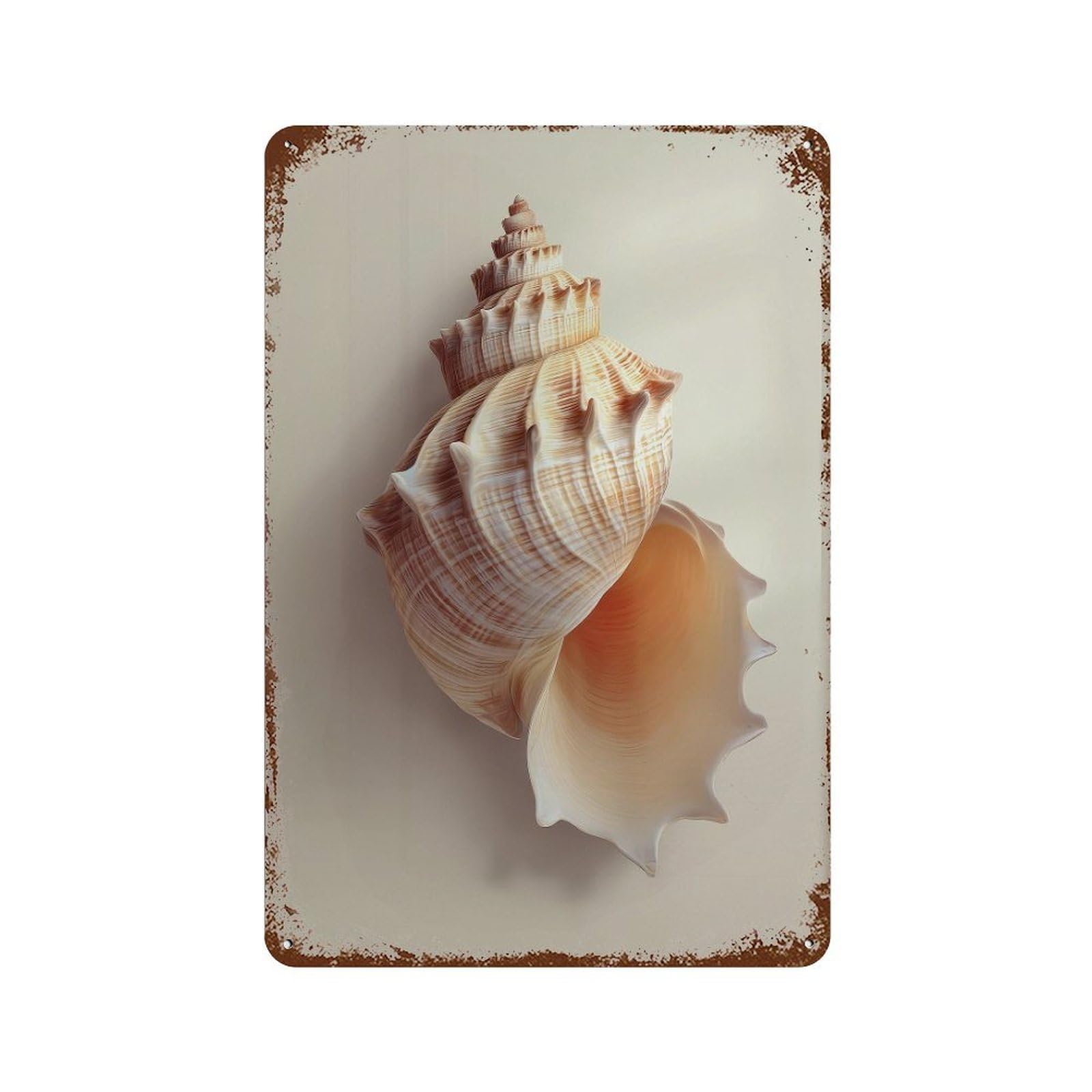 xiaoxiaoshen Seashell. Realistic Minimalist Wall Decor Art Metal Tin Poster Modern Home Decor Art Home Bar Shop Decorations Vintage Sign 30x20cm